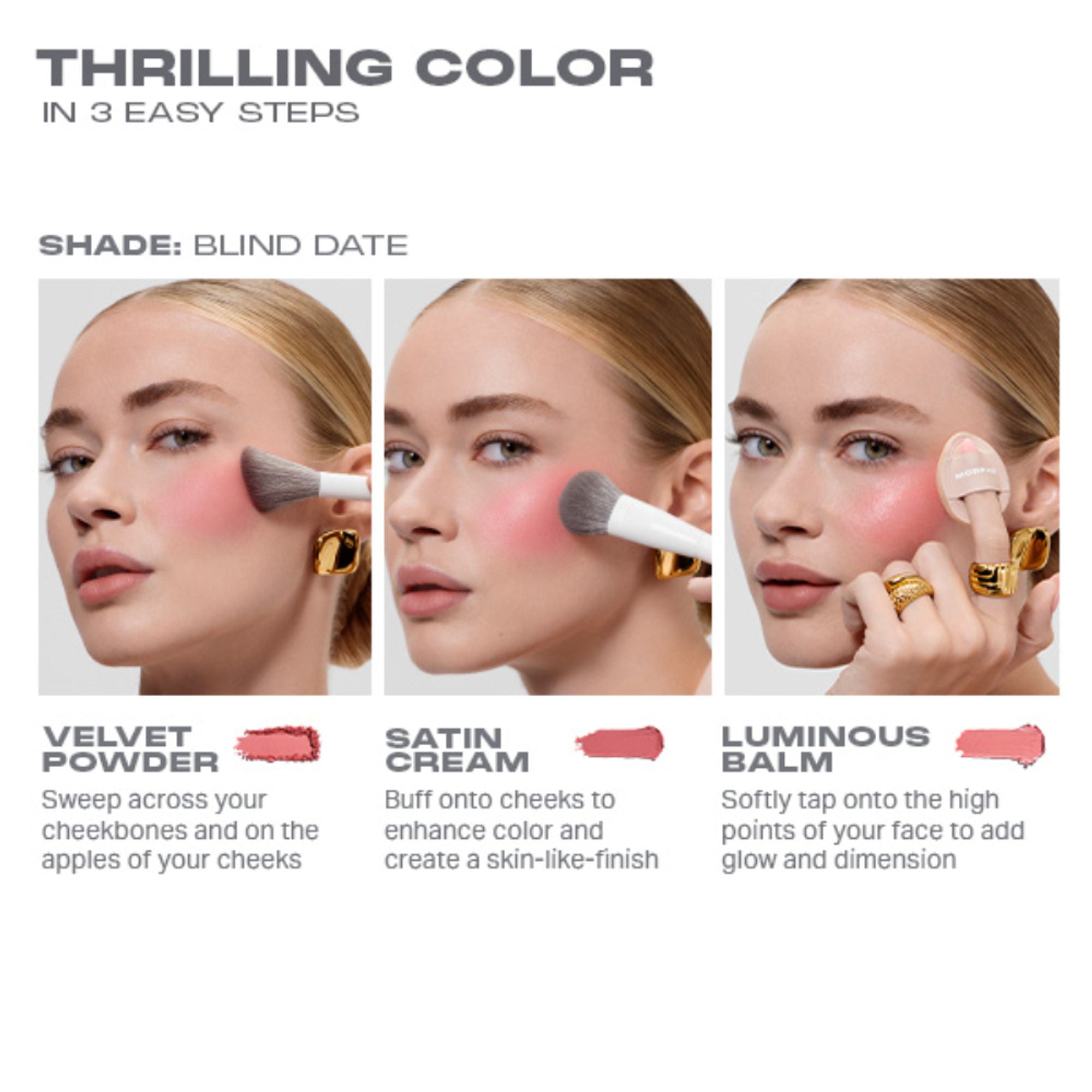 MORPHE Cheek Thrills Multi Finish Face Trio - Sunset Swim