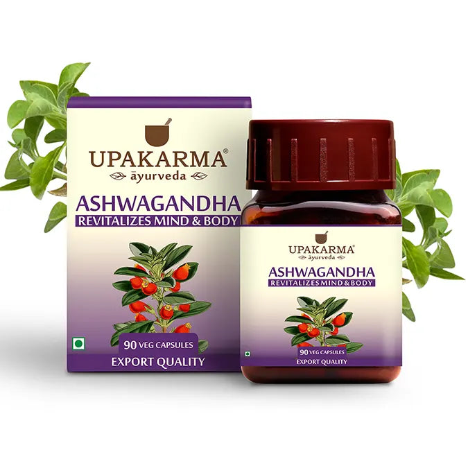 Upakarma Ayurveda Pure Ashwagandha 90 Capsules – 500mg – Boost Immunity