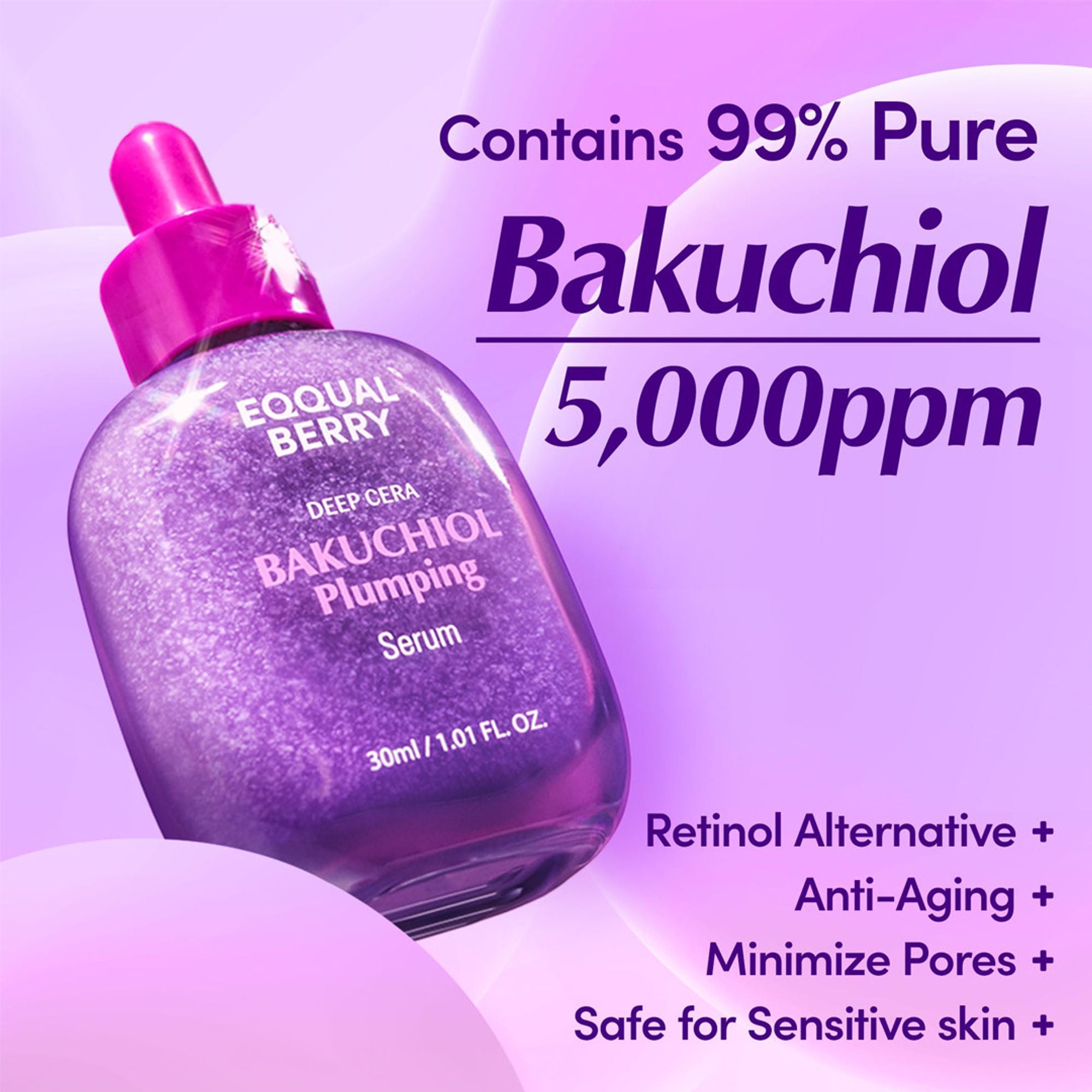 Eqqualberry Bakuchiol Plumping Serum – Niacinamide, Firming & Pore Refining