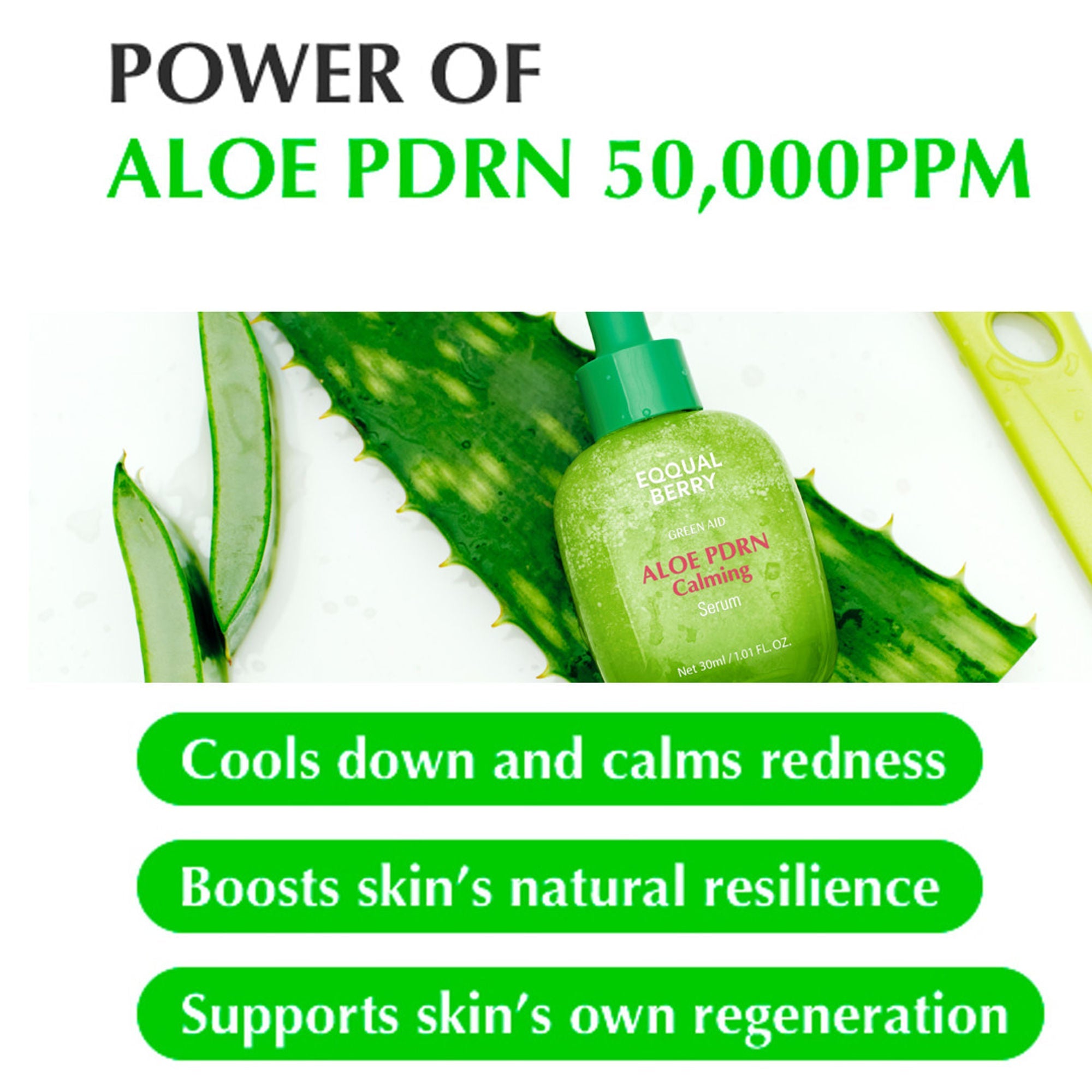 Eqqualberry Aloe PDRN Calming Serum – Cica, Hydrating & Soothing Sensitive Skin