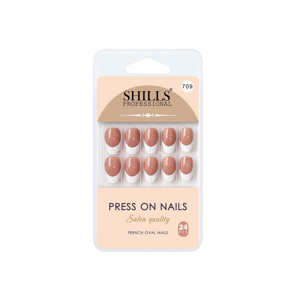 Shills Professional Reusable Press On Nails French Oval - SPN709