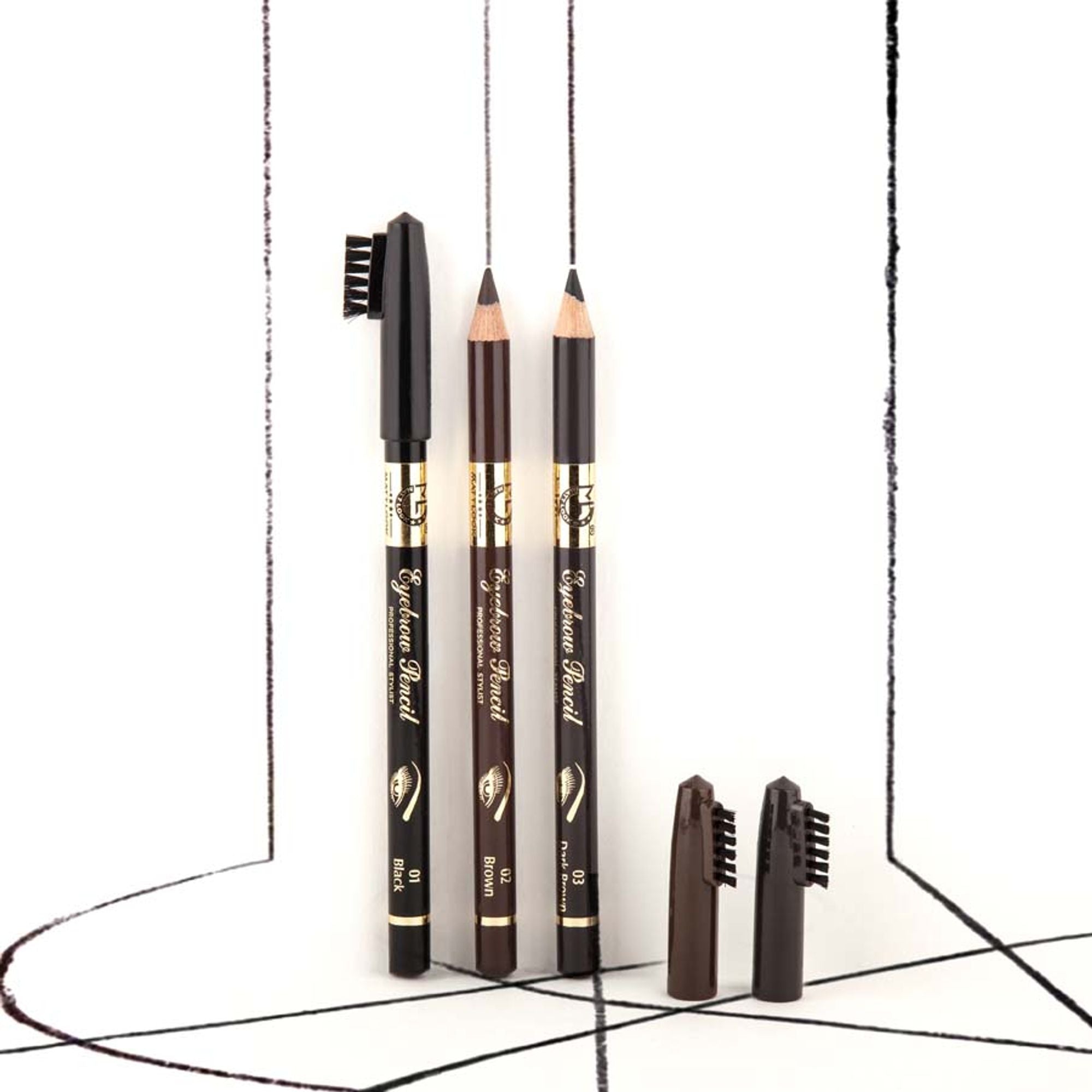 Matt Look Long Lasting Formula Professional Stylist Eyebrow Pencil - Brown
