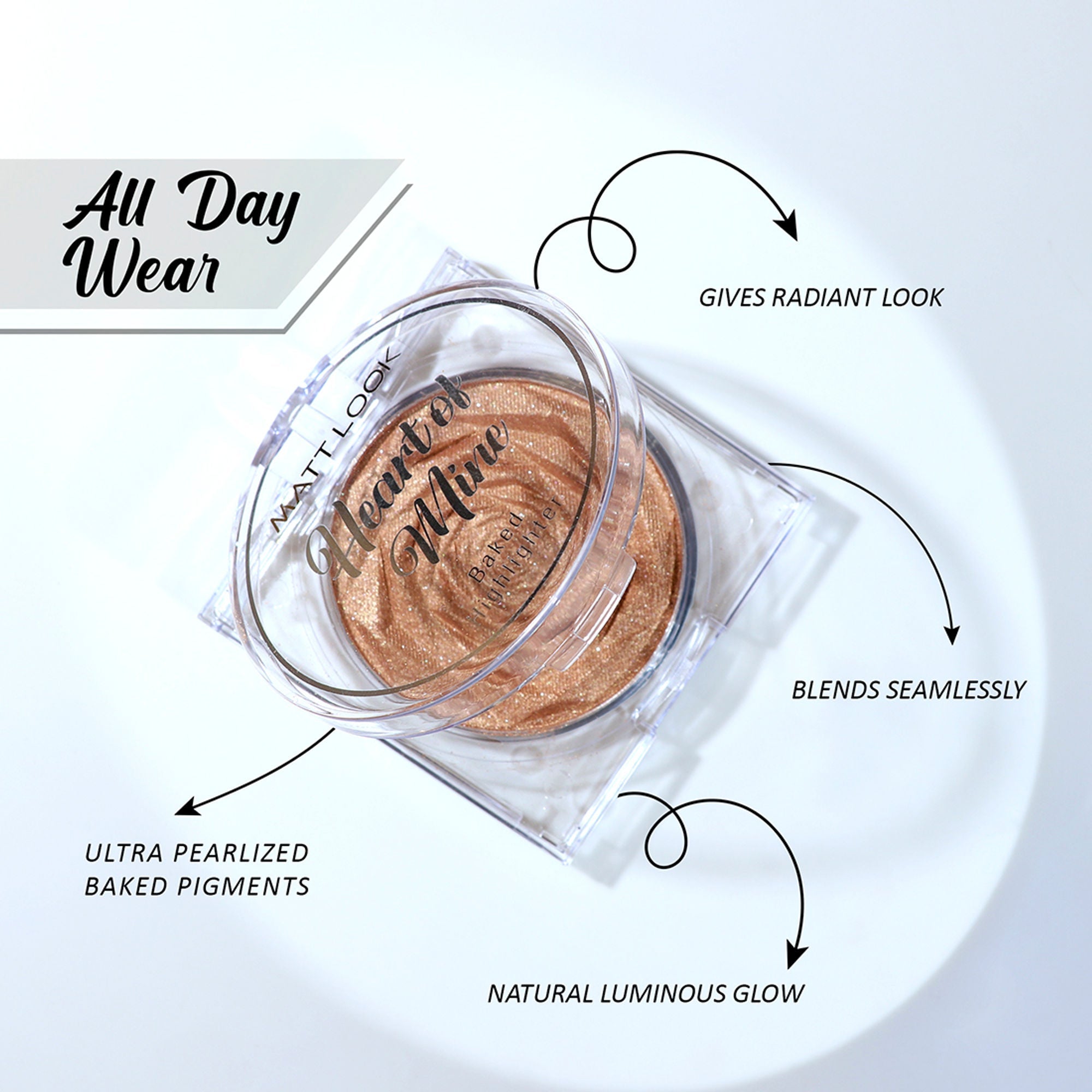 Matt Look Heart Of Mine Baked Highlighter - 05 Champagne Fizz