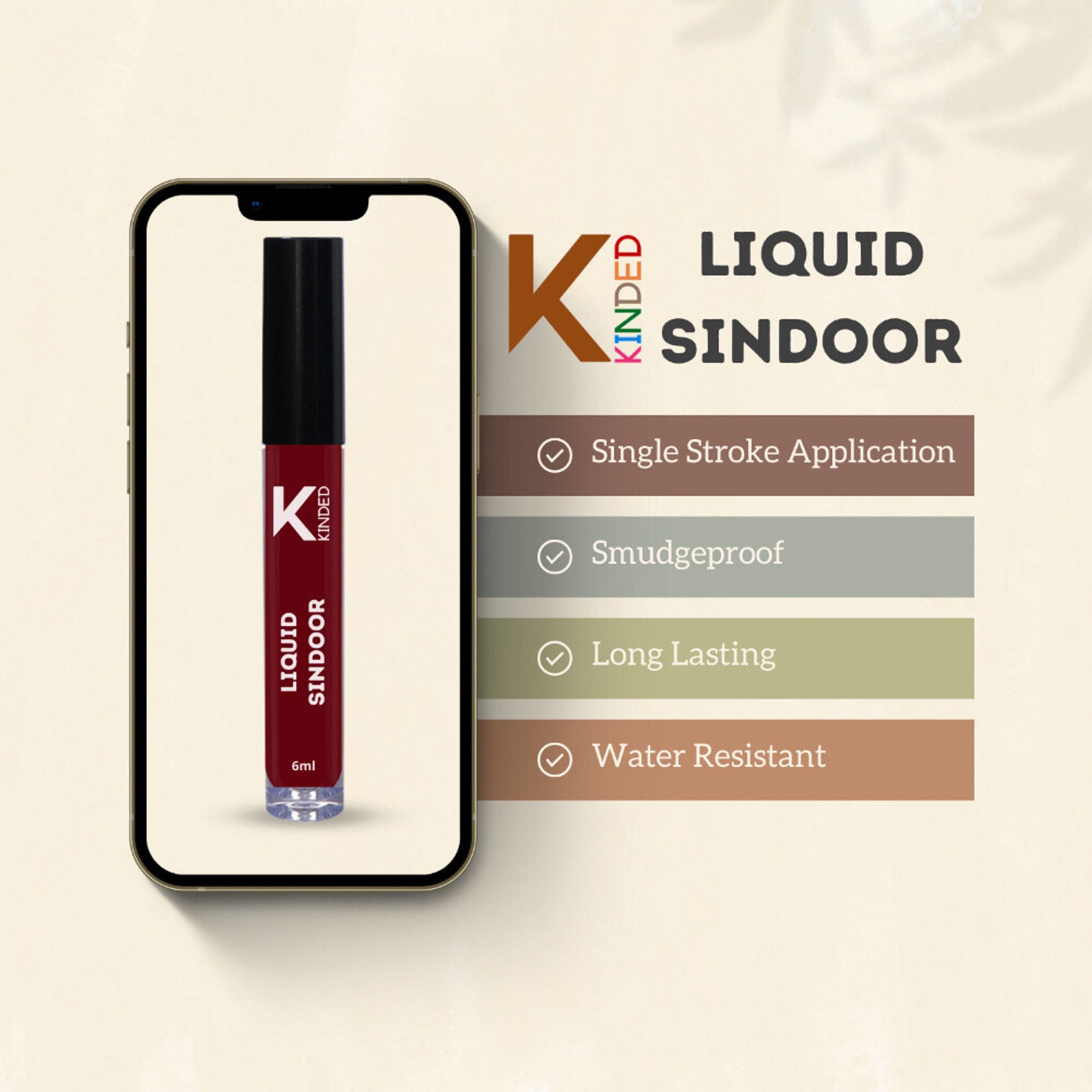 KINDED Liquid Sindoor - 01 Maroon