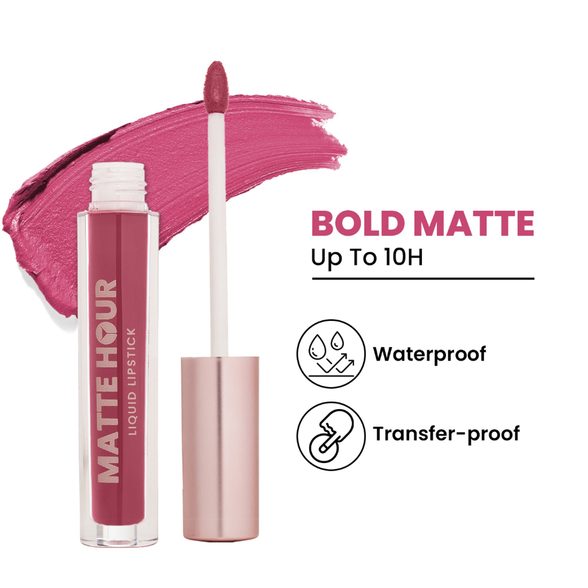 Swiss Beauty Matte Hour Waterproof Liquid Lipstick, Up To 10-Hour - 5 Pink Margarita