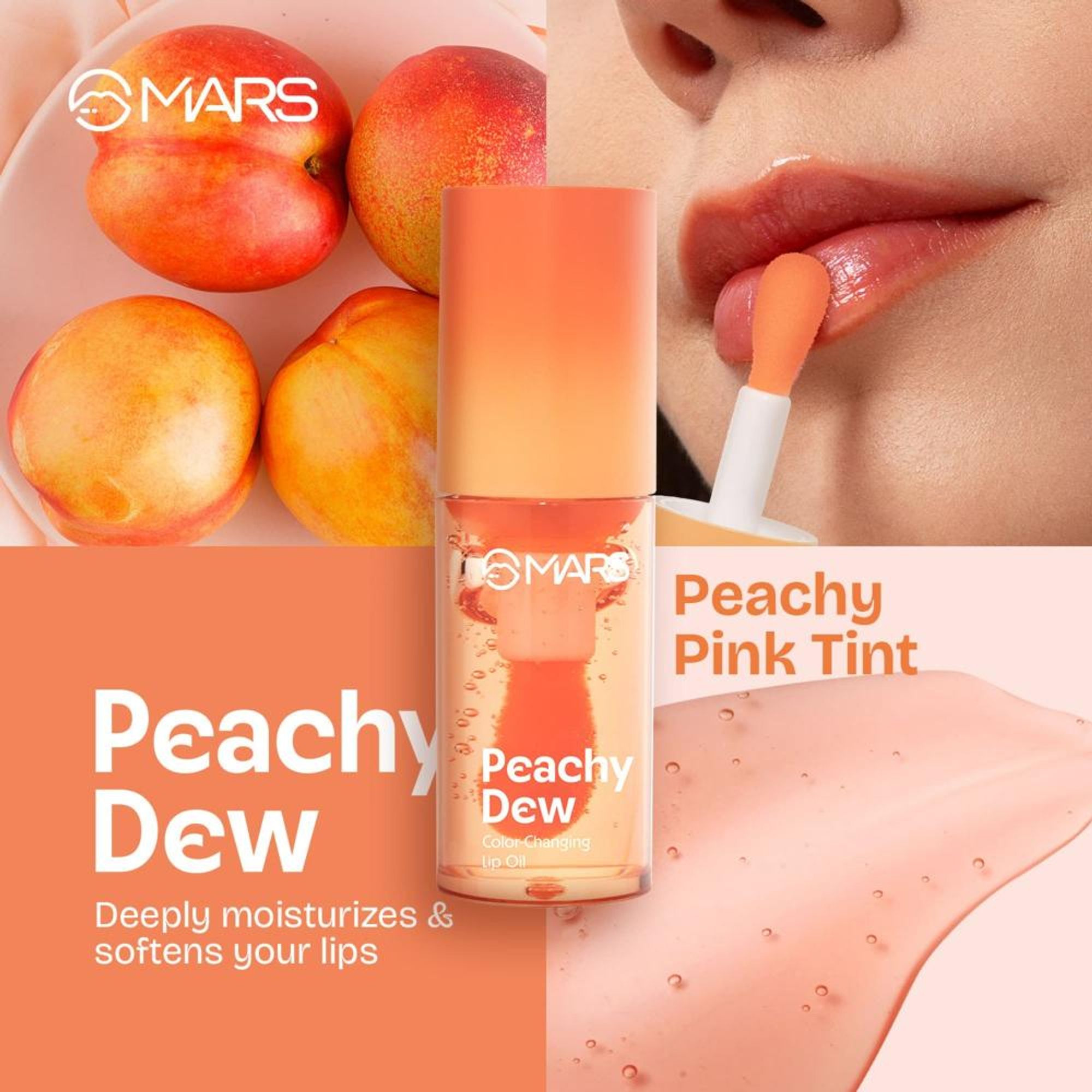 MARS Cosmetics Color Changing Protector Lip Oil - Lo-01-Peachy Dew