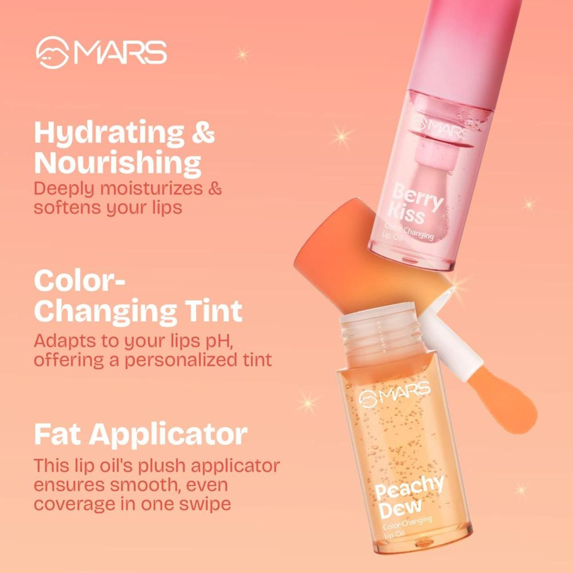MARS Cosmetics Color Changing Protector Lip Oil - Lo-01-Peachy Dew
