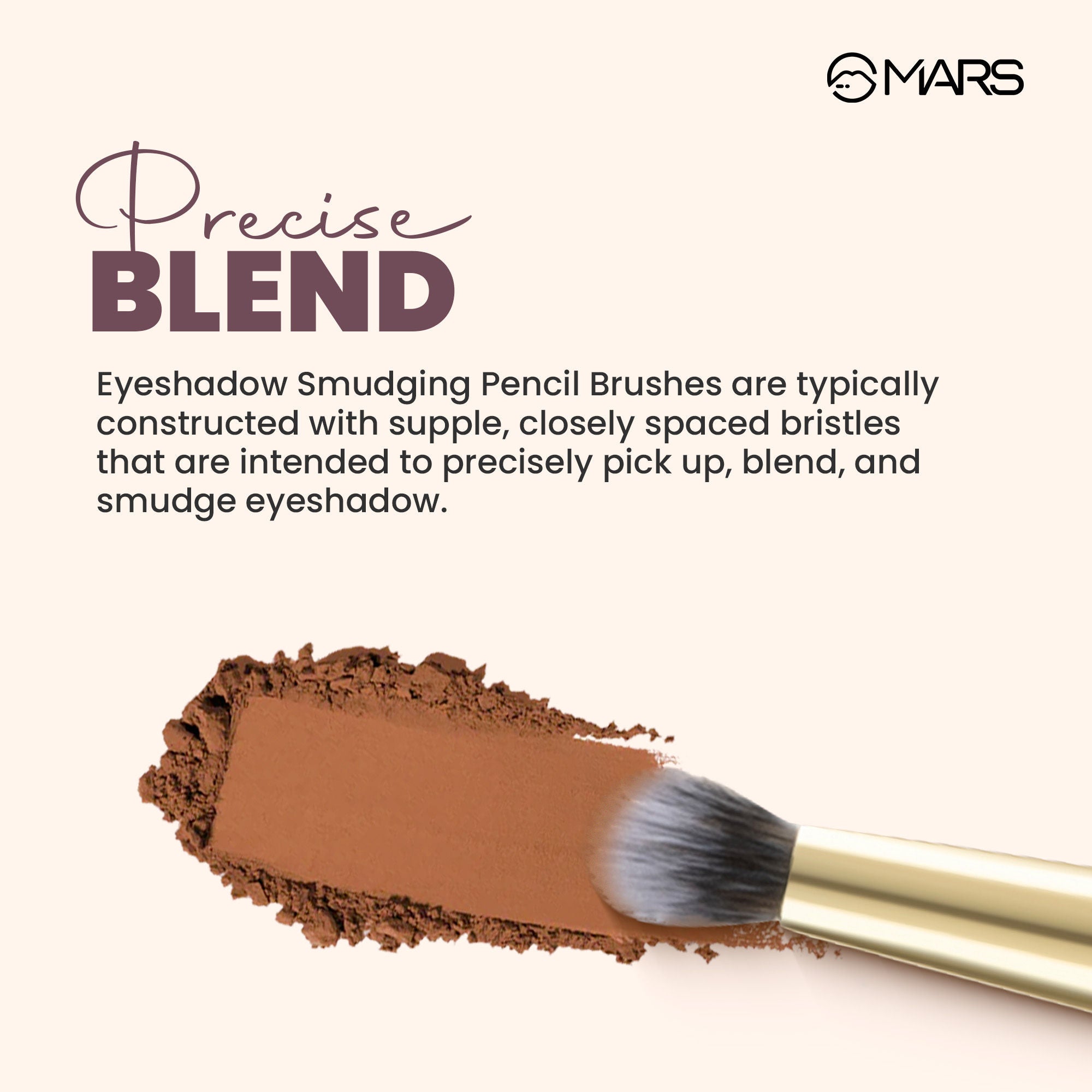 MARS Cosmetics Artist's Arsenal Professional Eyeshadow Smudging Pencil Brush Golden