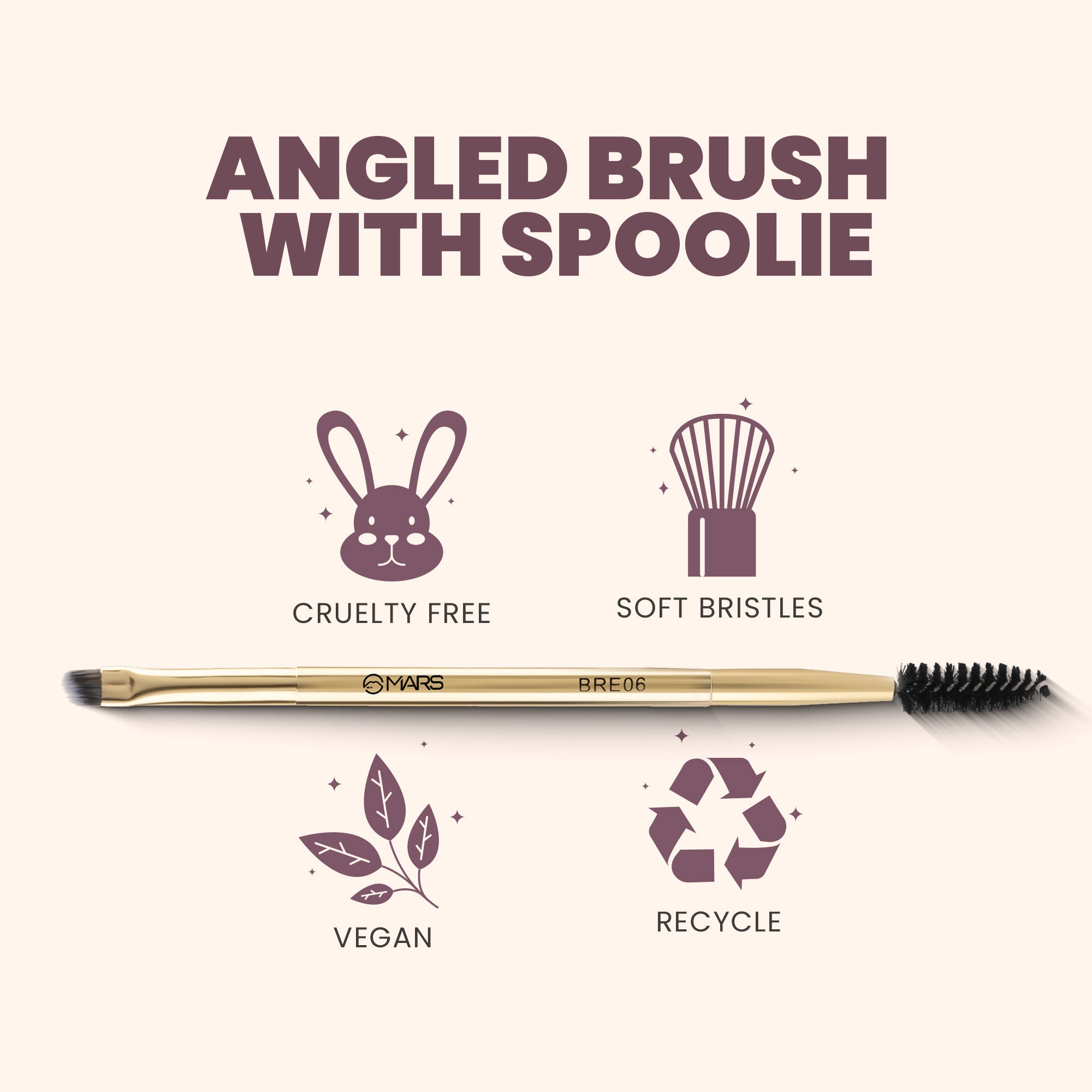MARS Cosmetics Artist'S Arsenal Professional Angled Brush With Spoolie