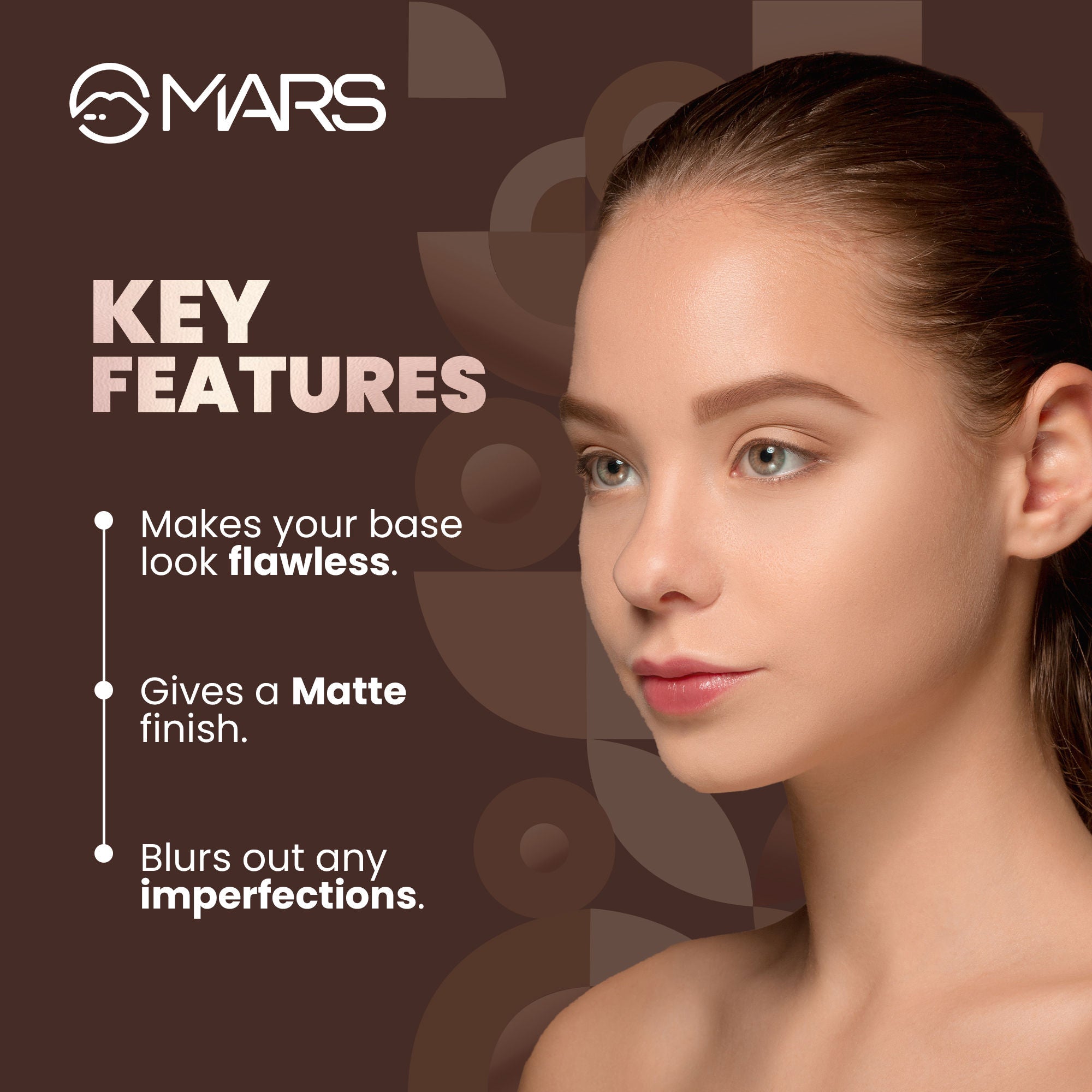 MARS Cosmetics Matte On Compact Powder with Applicator Puff - 02 Beige
