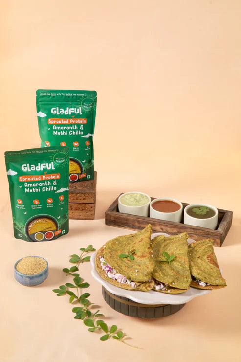 Gladful Methi Chilla Mix with Sprouted Amaranth Instant Mix