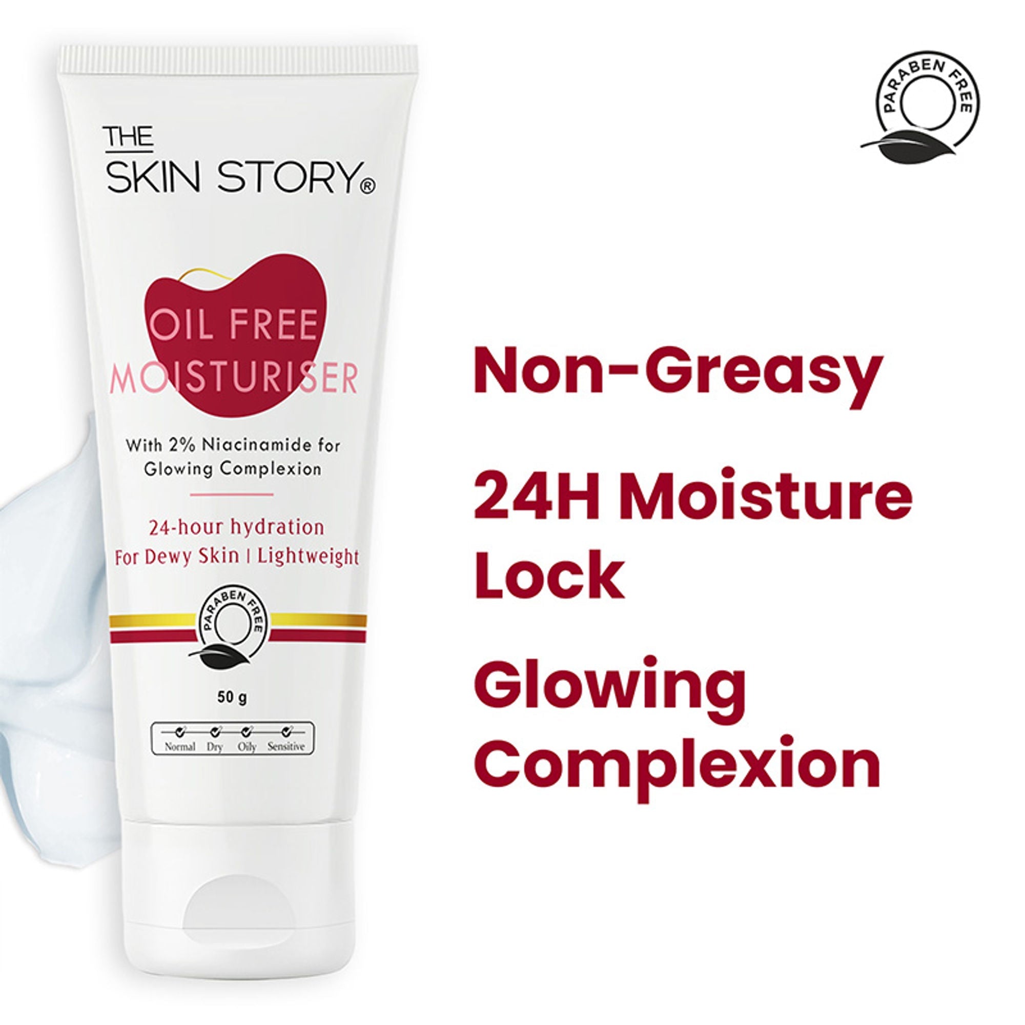 The Skin Story Oil Free Face Moisturizer For Oily Acne Prone Skin Hydrates Adds Glow - Niacinamide