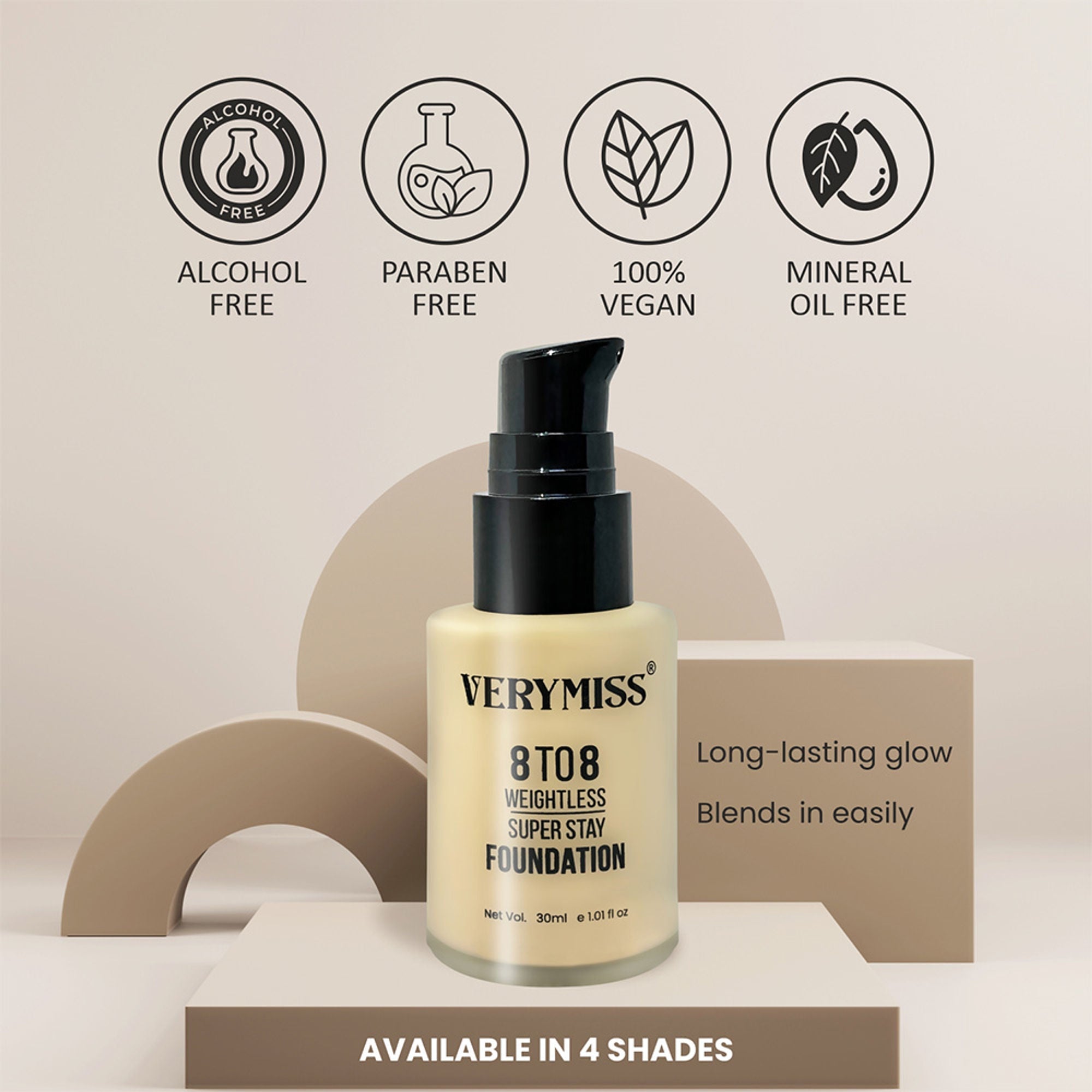 VERYMISS 8 To 8 Weightless Super Stay Foundation - 114 Beige
