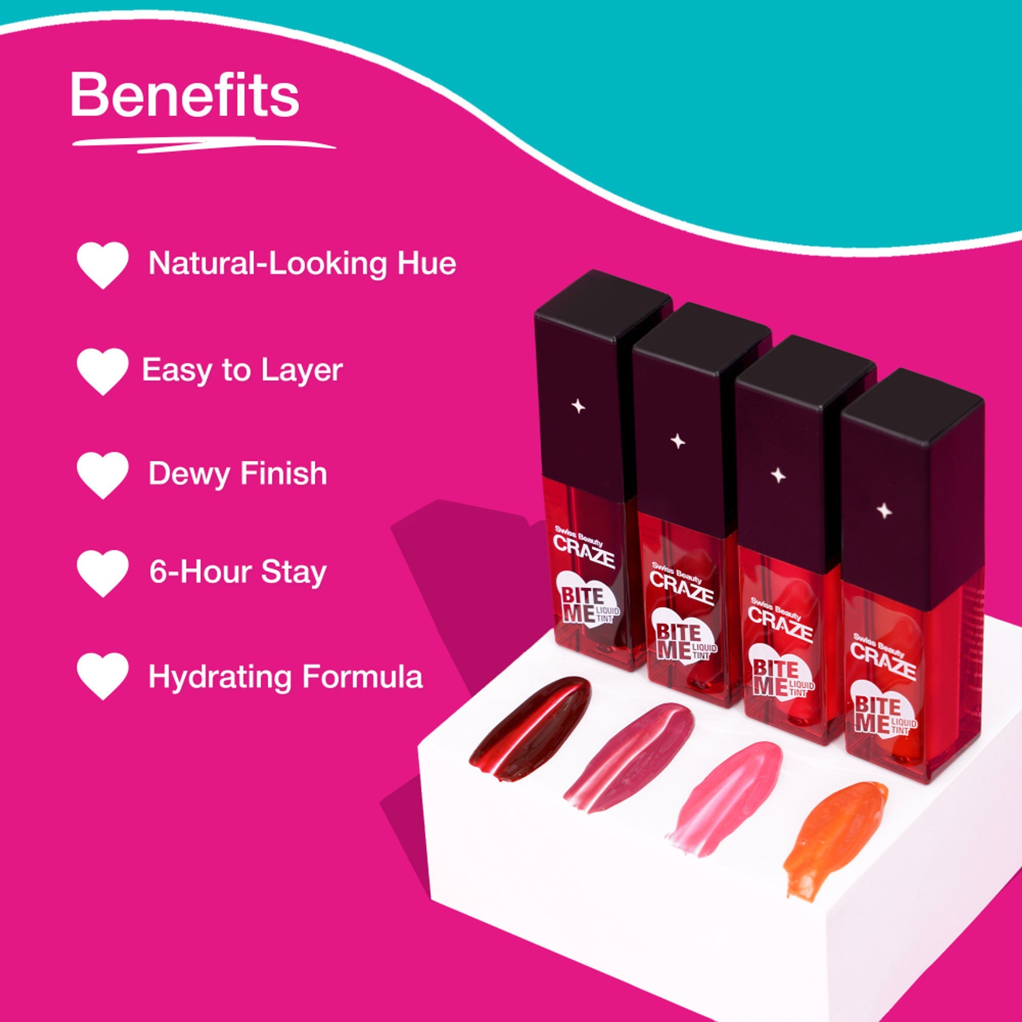 Swiss Beauty CRAZE Bite Me Liquid Tint - 3 Baddie Berry