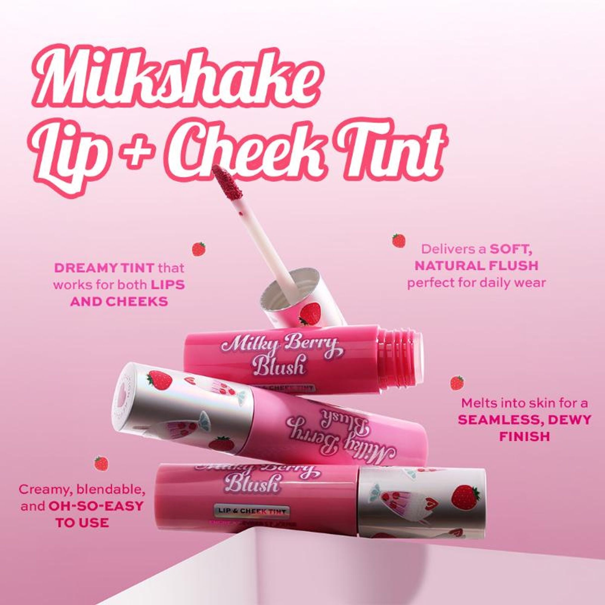 Makeup Revolution Milkshake Lip + Cheek Tint - Strawberry Shake