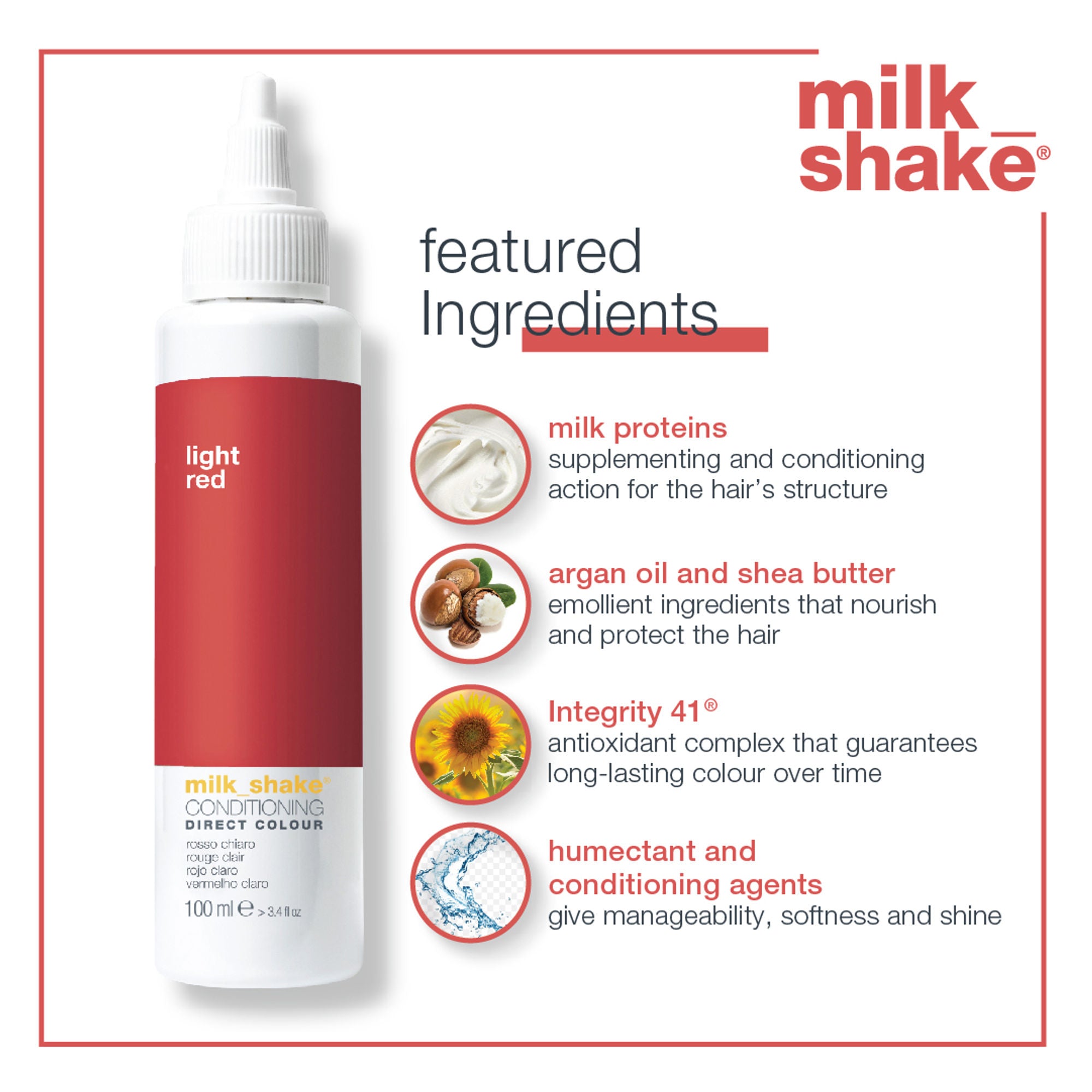 Milkshake Ammonia Free Conditioning Direct Color - Light Red