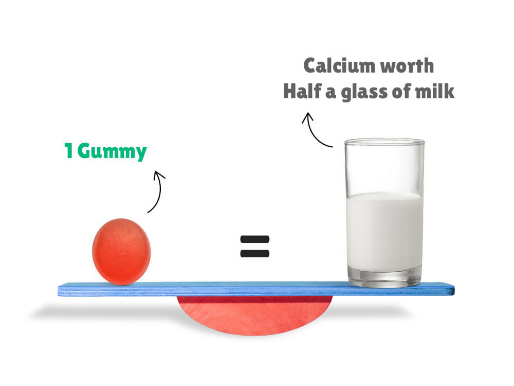 Little Joys Calcium & Vitamin D Gummies For Kids (2+ years) With Strawberry Flavour