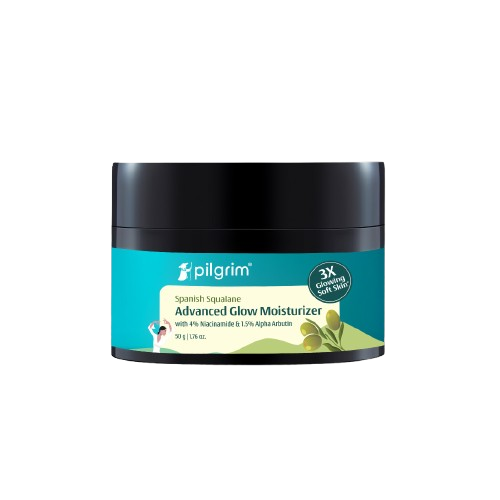 Pilgrim Glow Moisturizer Face Cream With Niacinamide & Vitamin C For Glowing Skin, Dry Skin Hydration, Non-Greasy