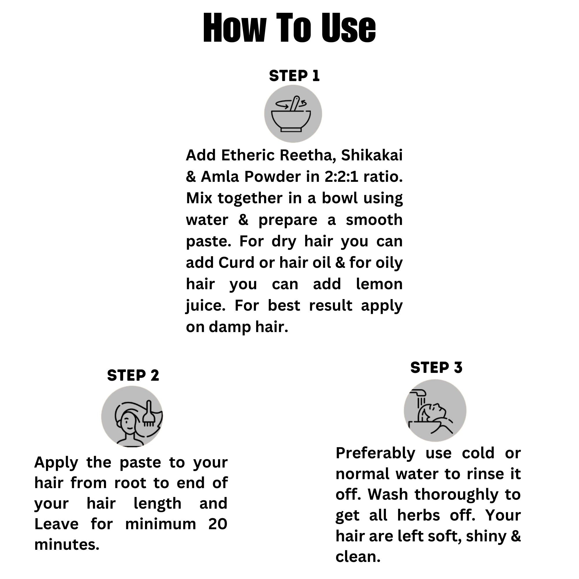 Etheric Combo Pack for Hair Wash & Treatment (Amala + Reetha + shikakai Powder )Organic , Pure & Natural Powder (3X100 Gram)