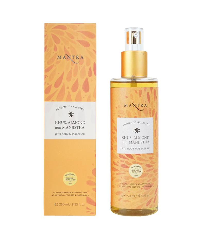 Mantra Khus, Almond And Manjistha Pitta Body Massage Oil