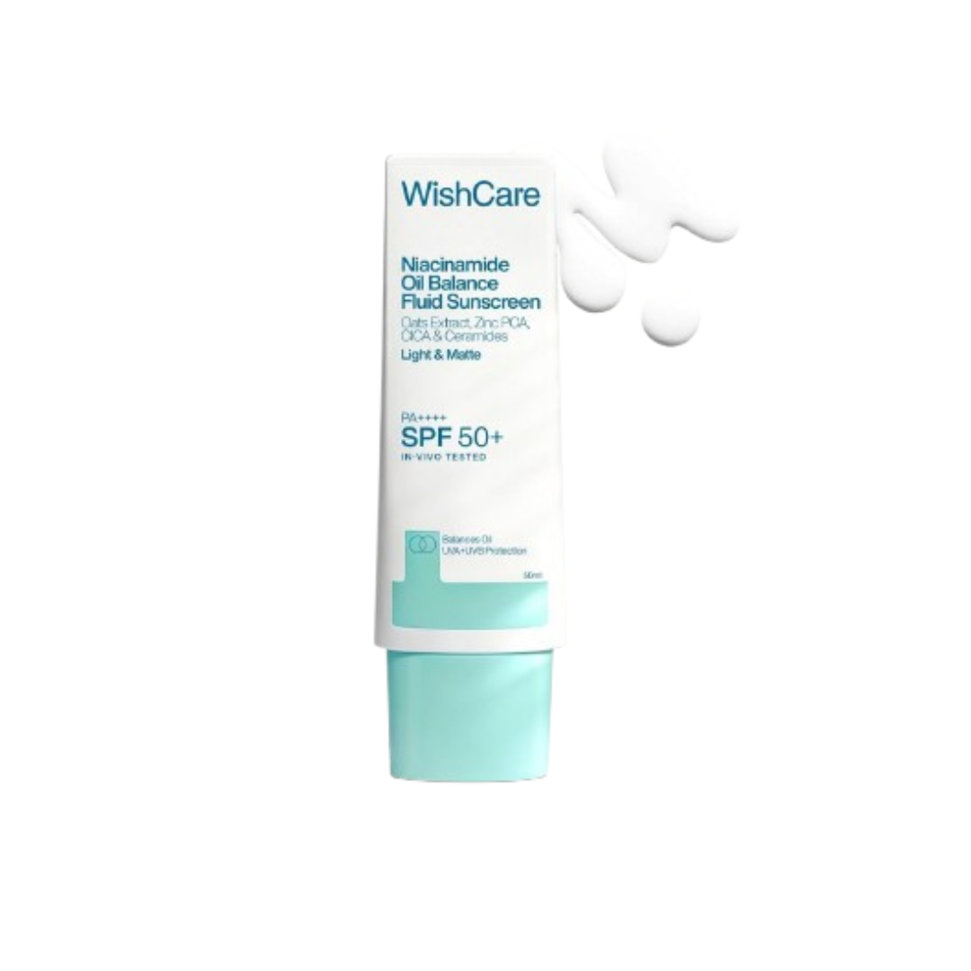 Wishcare 5% Niacinamide Oil Balance Fluid Sunscreen | SPF50