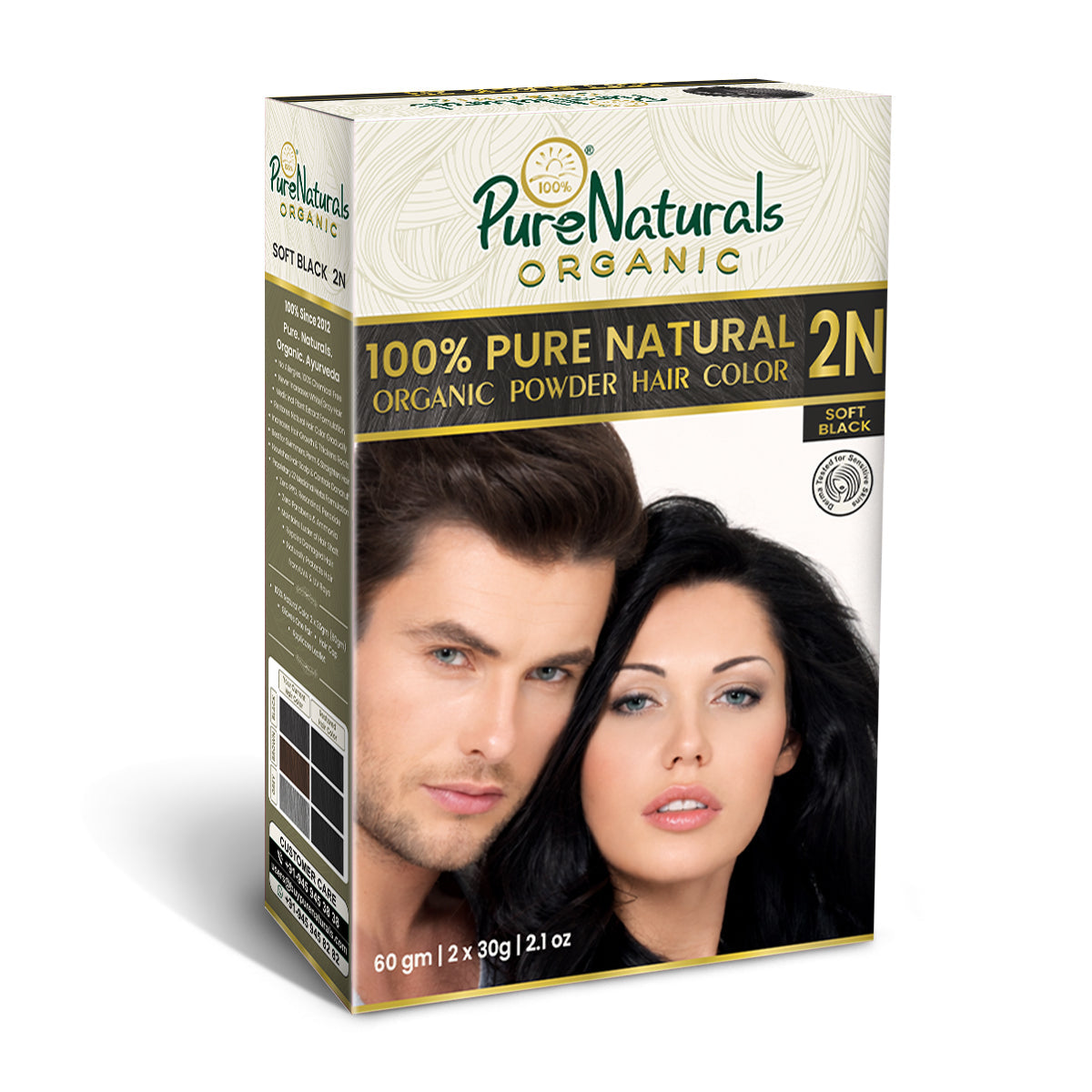byPureNaturals Organic Pure Natural Powder Hair Color - 2N Soft Black