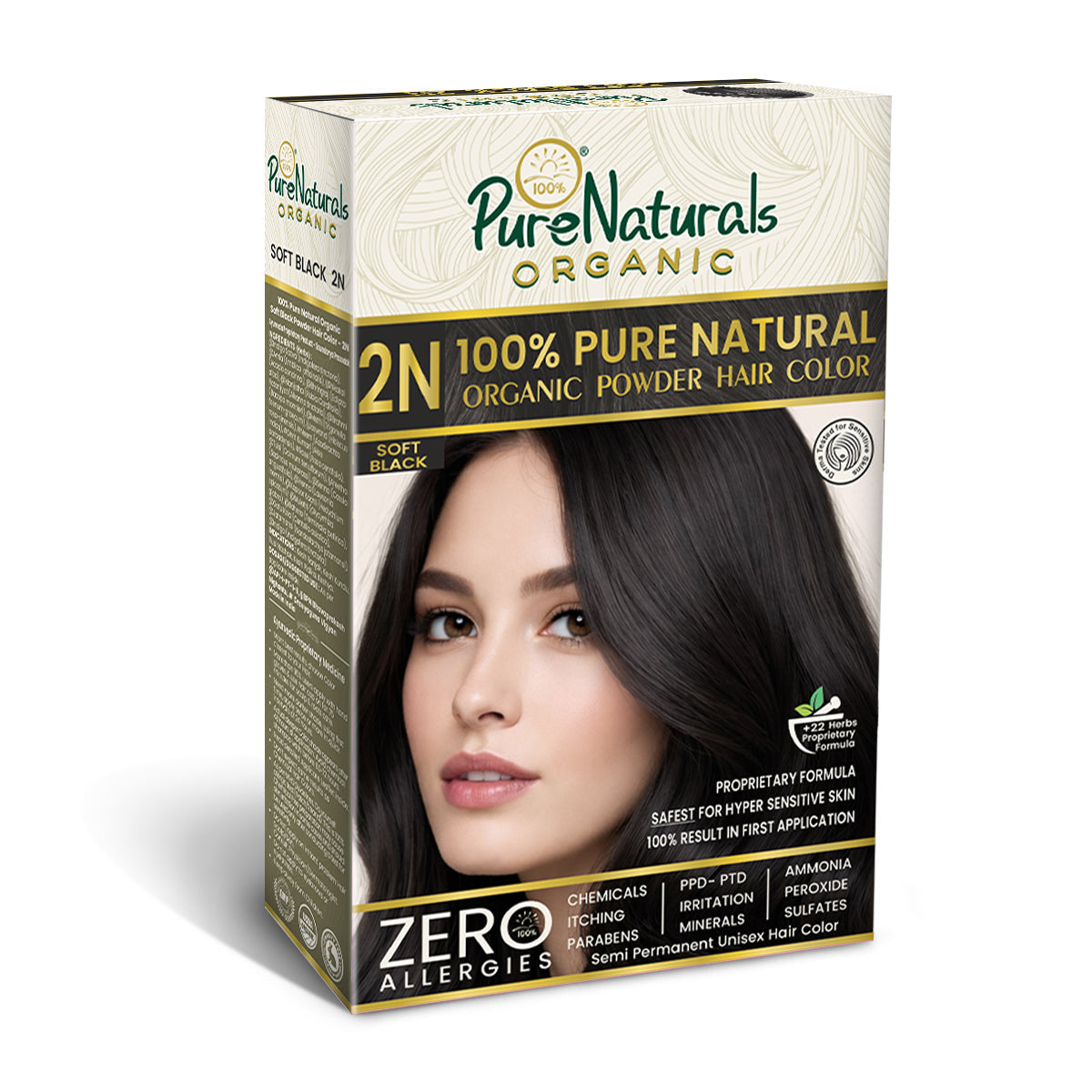 byPureNaturals Organic Pure Natural Powder Hair Color - 2N Soft Black