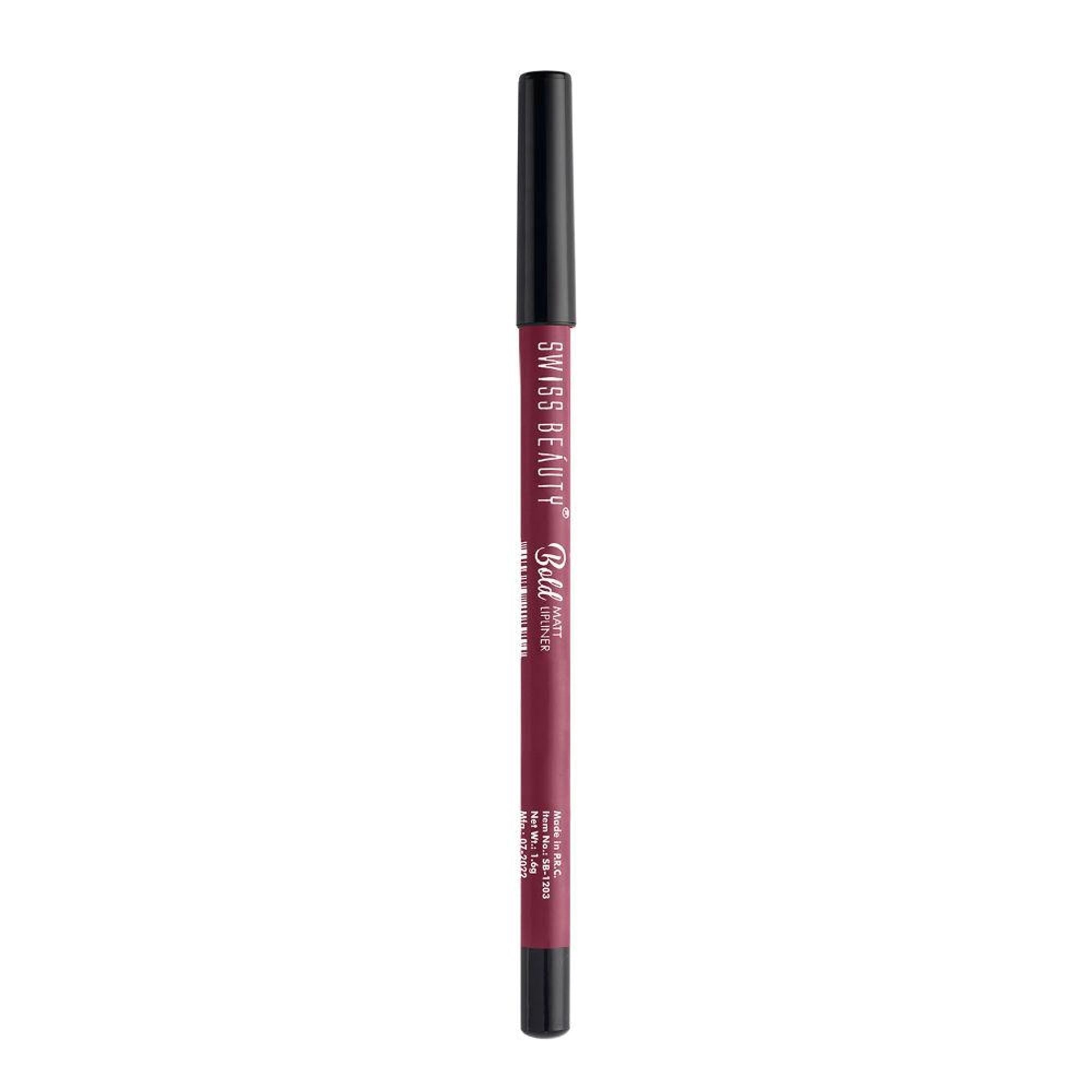 Swiss Beauty Bold Matt Lip Liner Pencil, Long-lasting , Matte Finish , Non-Drying - 11 Purple