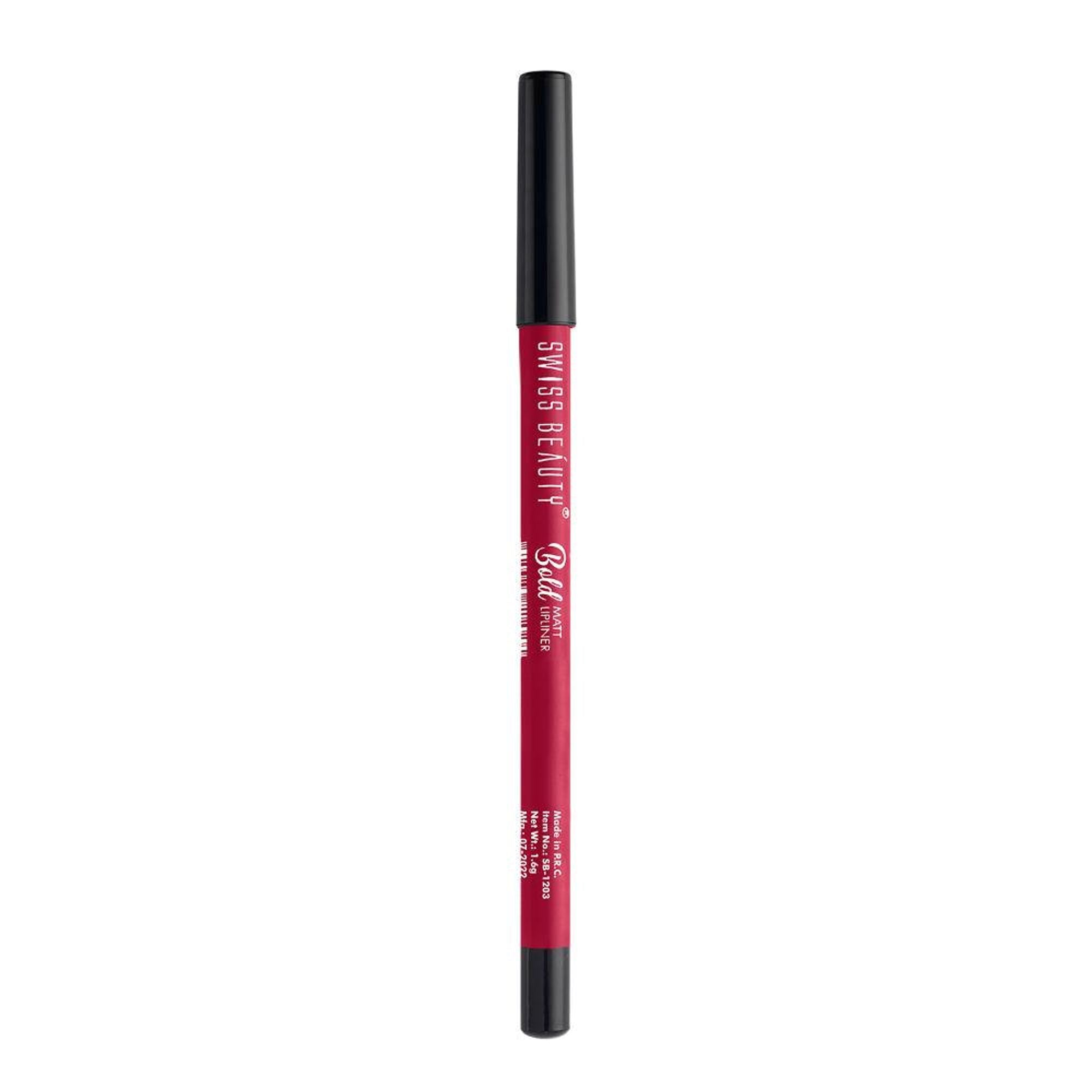 Swiss Beauty Bold Matt Lip Liner Pencil, Long-lasting , Matte Finish , Non-Drying - 15 Perfect Maroon