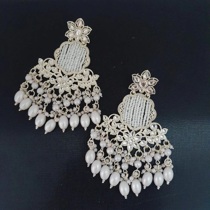 Tehzeeb Creation Gold Plated Earrings for Women and Girls Diamond, Pearl Brass Drops & Danglers THZ113