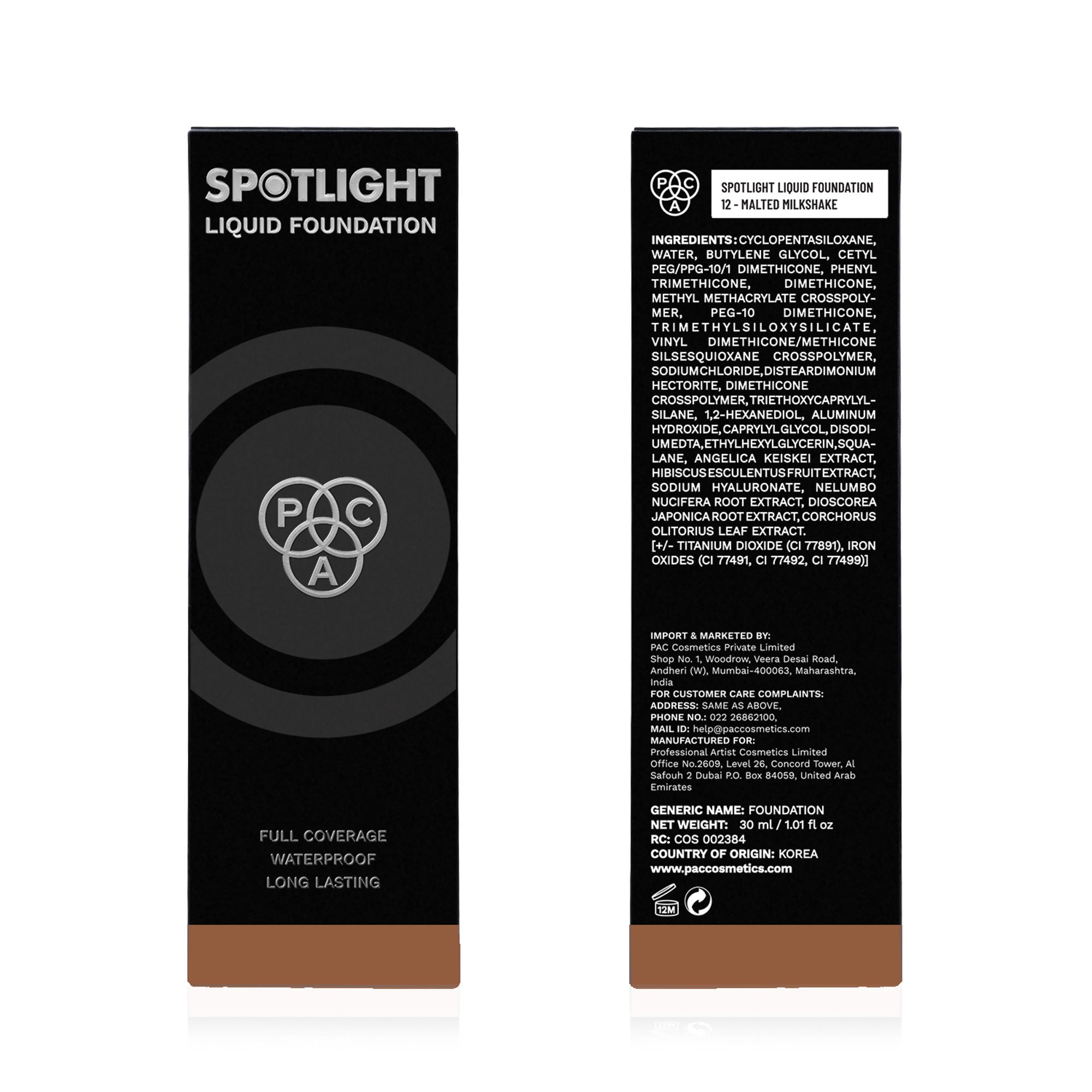 PAC Studio Spotlight Liquid Foundation - 12 Malted Milkshake