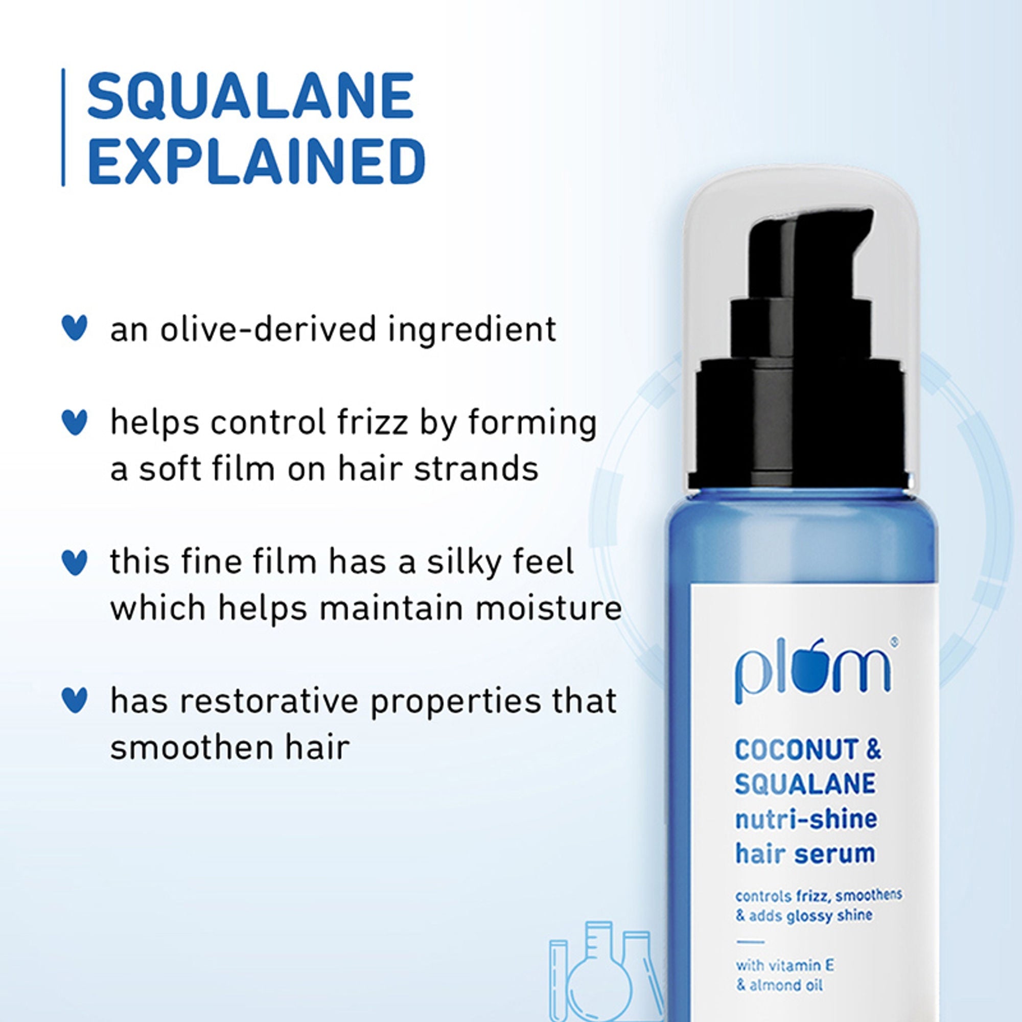 Plum Coconut & Squalane Nutri-Shine Hair Serum For Smooth- Shiny Hair