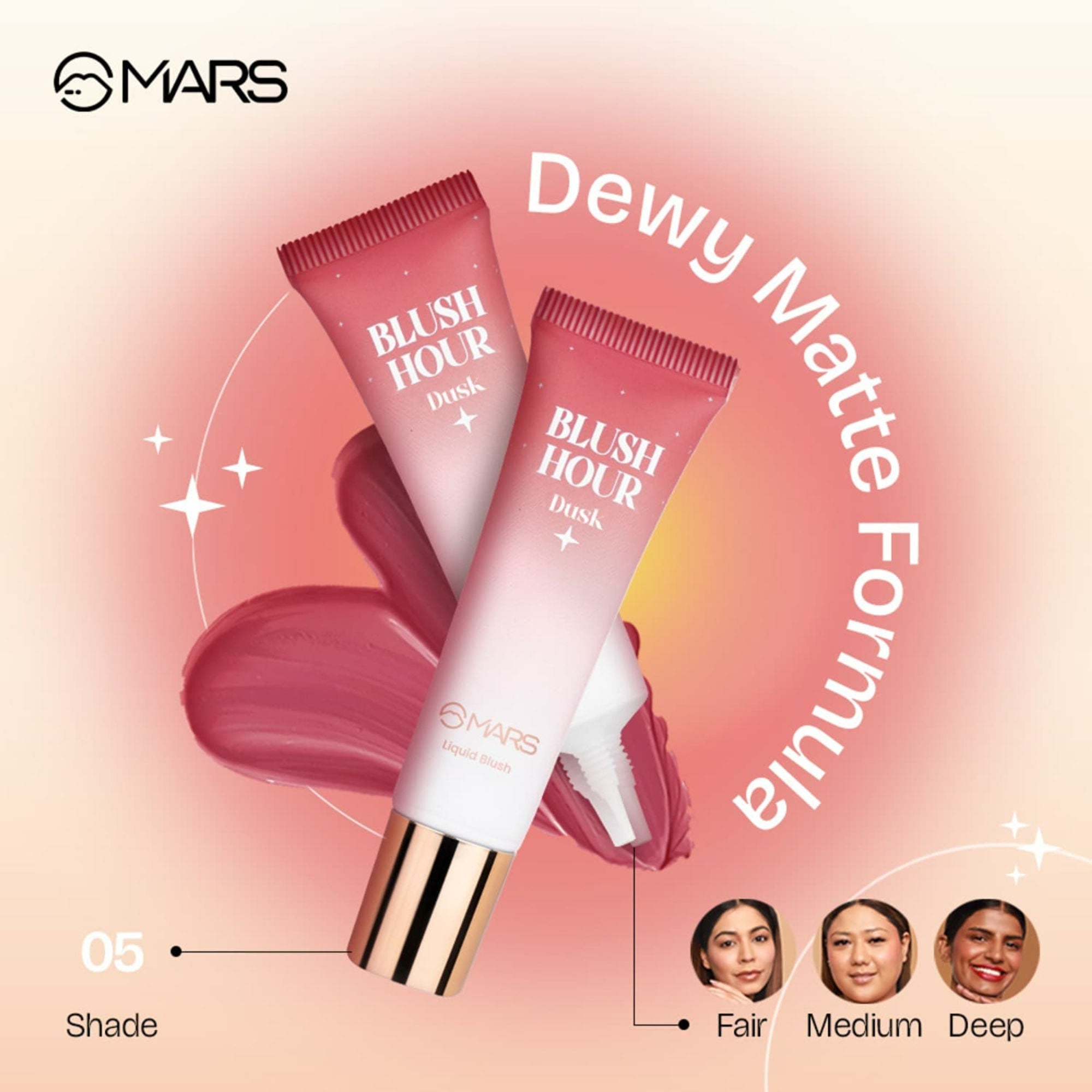 MARS Cosmetics Liquid Blush Hour Dewy-Matte Finish - 05 Dusk