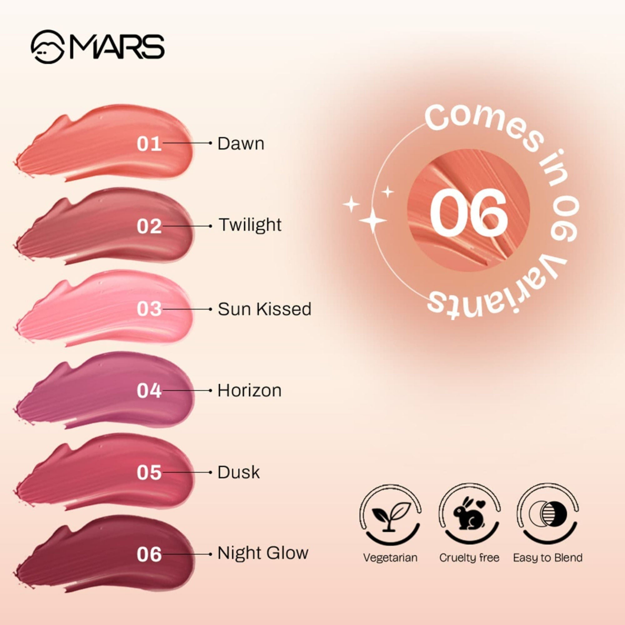 MARS Cosmetics Liquid Blush Hour Dewy-Matte Finish - 05 Dusk