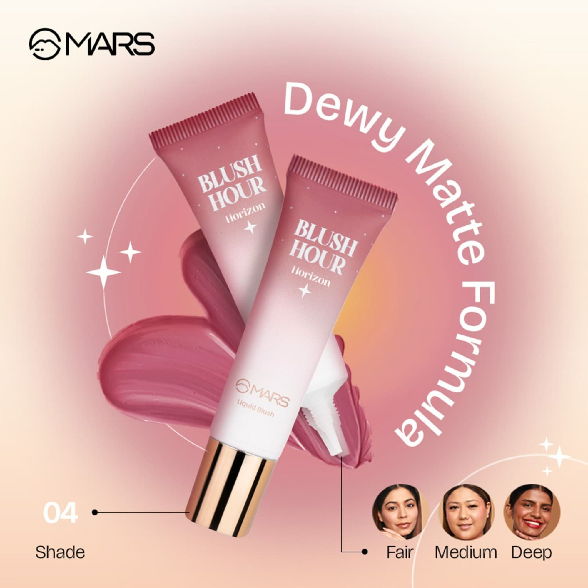 MARS Cosmetics Liquid Blush Hour Dewy-Matte Finish - 04 Horizon