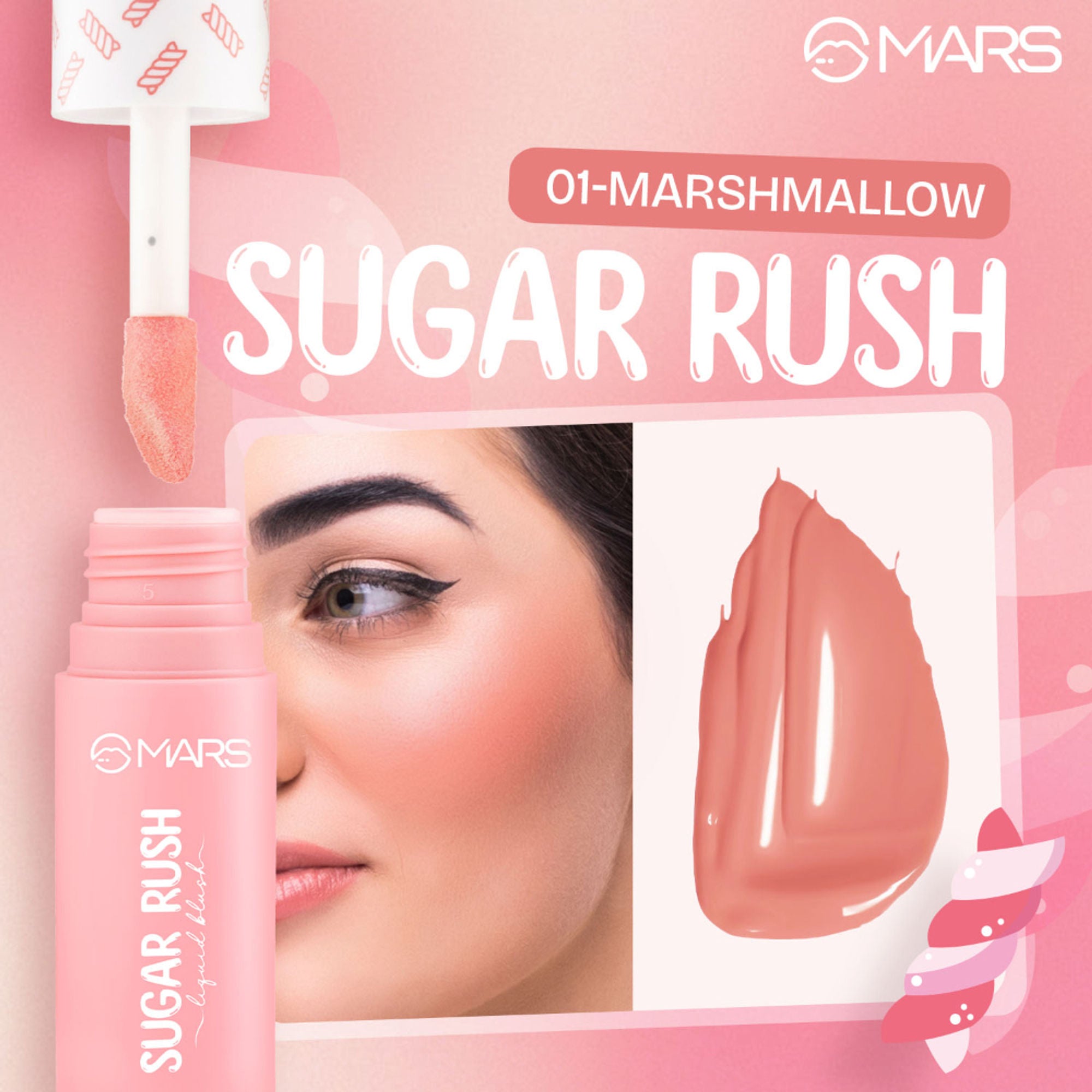 MARS Cosmetics Sugar Rush Liquid Blush - 01-MARS Cosmeticsh Mallow