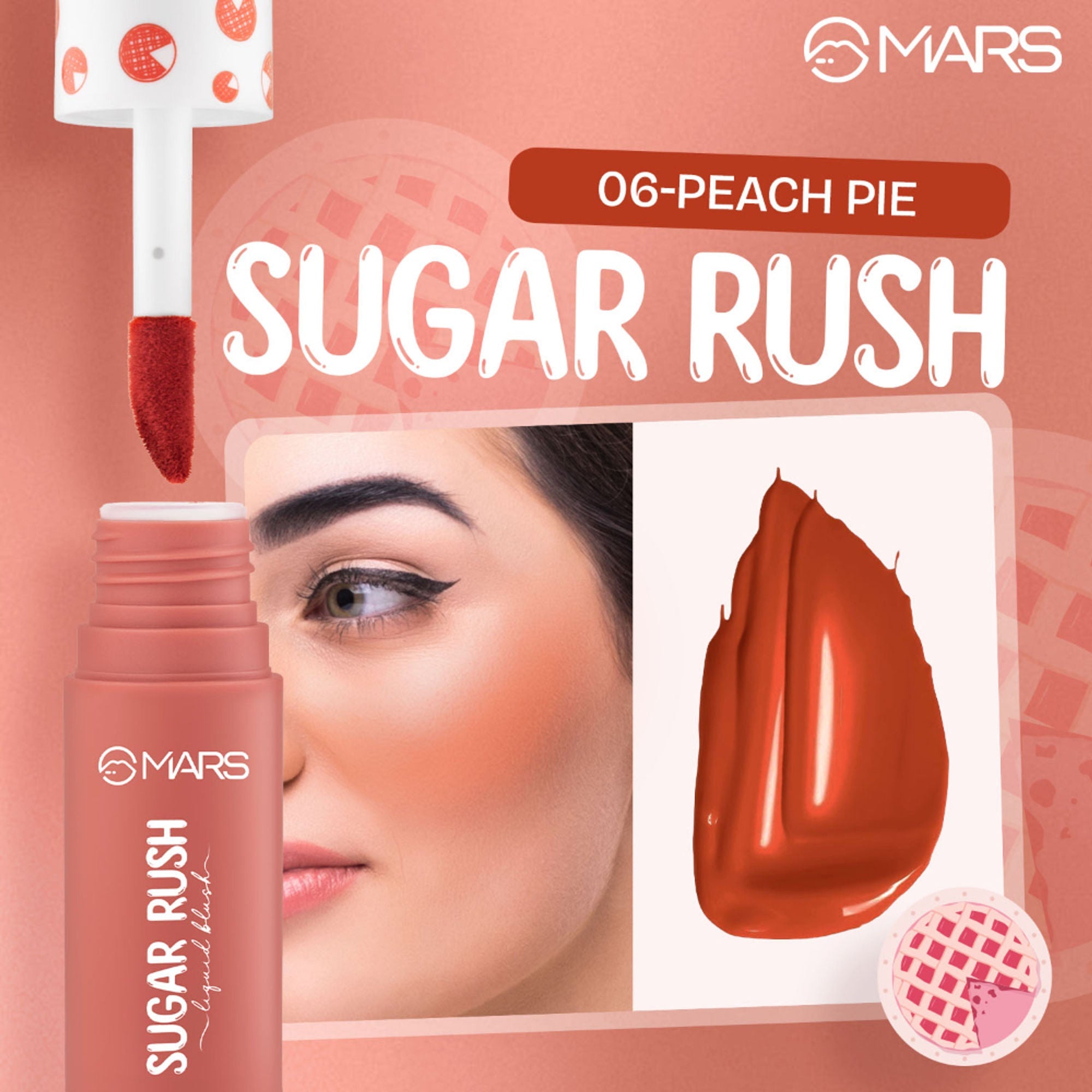 MARS Cosmetics Sugar Rush Liquid Blush - 06-Peach Pie