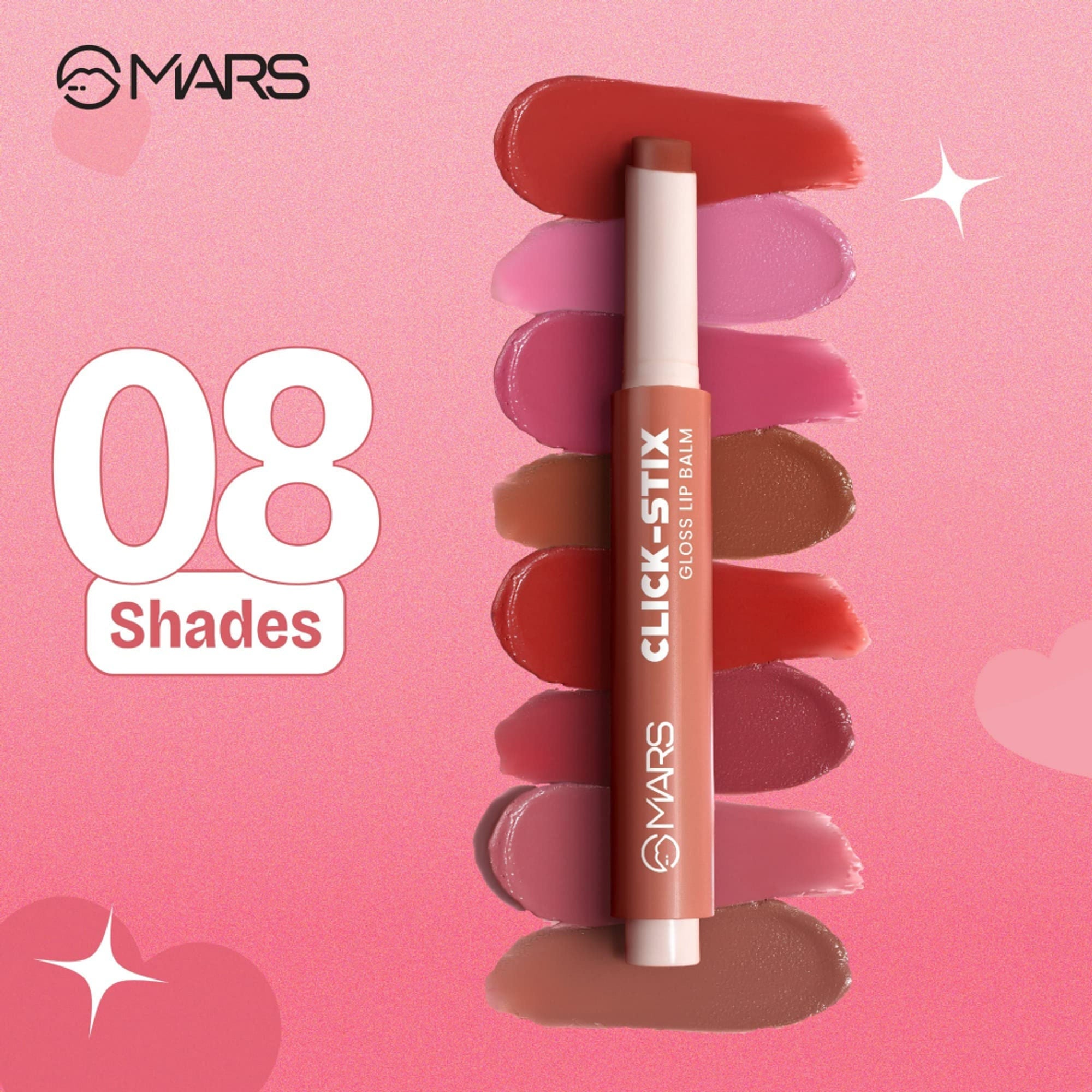 MARS Cosmetics Click Stix Gloss Lip Balm - 07-glazed Peach