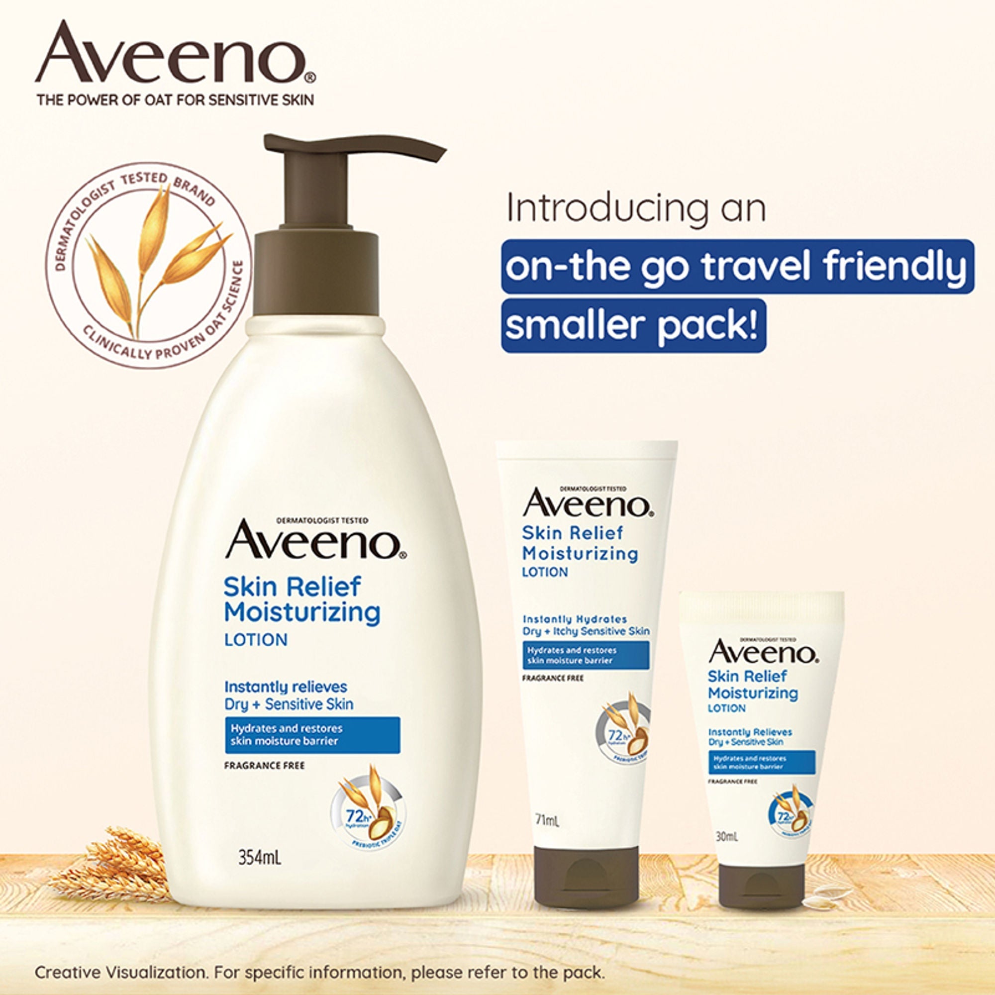 Aveeno Skin Relief Moisturising Lotion - Oat + Shea Butter Body Moisturizer For Dry & Sensitive Skin