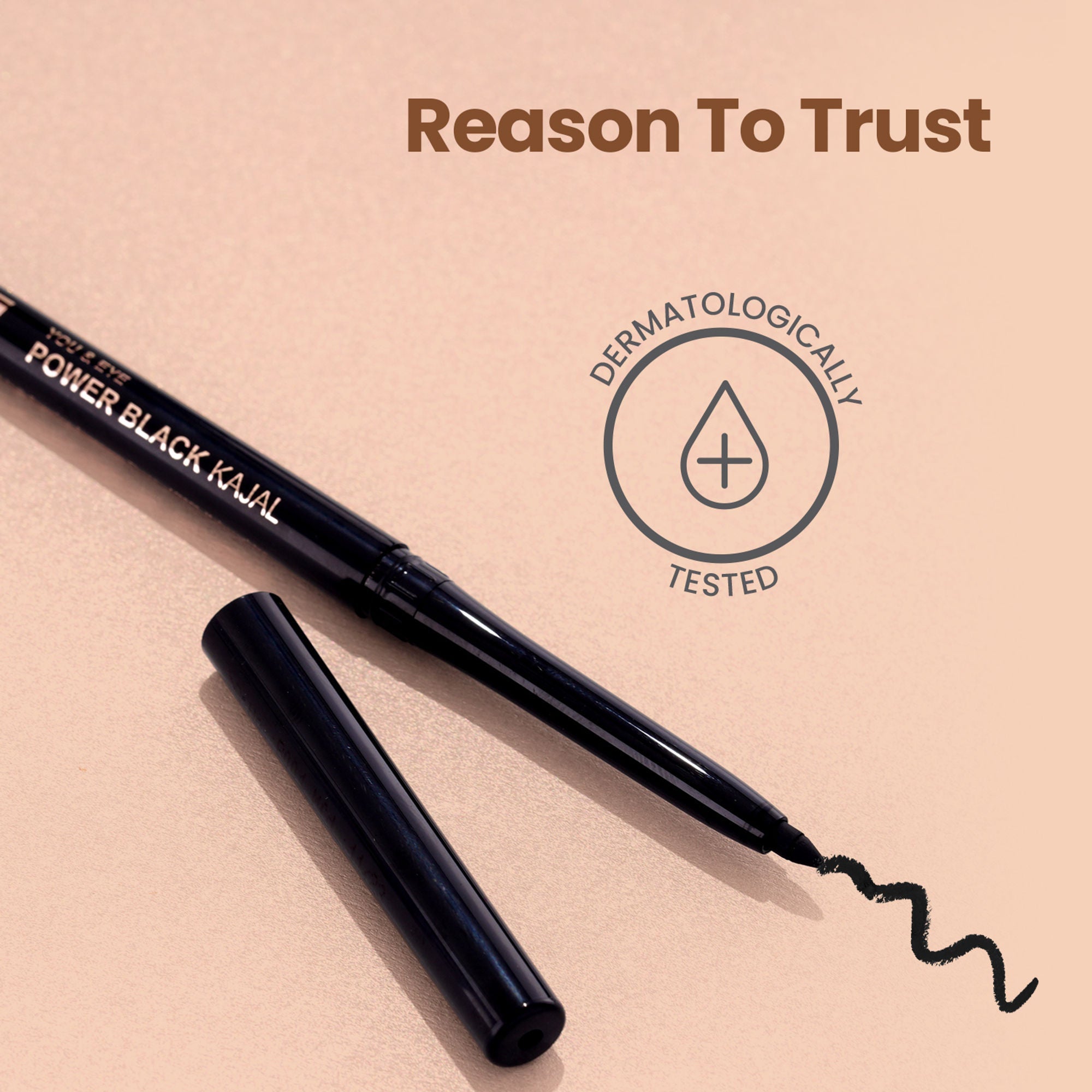 Swiss Beauty You & Eye Power ,24 Hours Stay ,Waterproof & Smudge-Proof Kajal With Vitamin E -Black