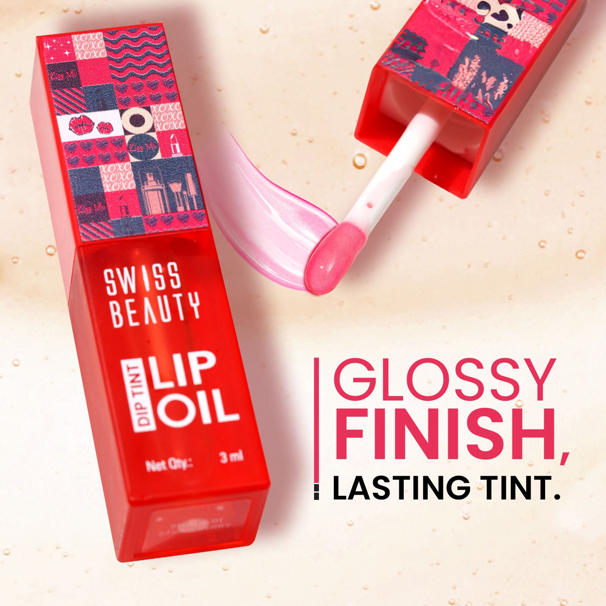 Swiss Beauty Dip Tint Color Changing Long Lasting With Vitamin-E PH Lip Oil - 3 Peach
