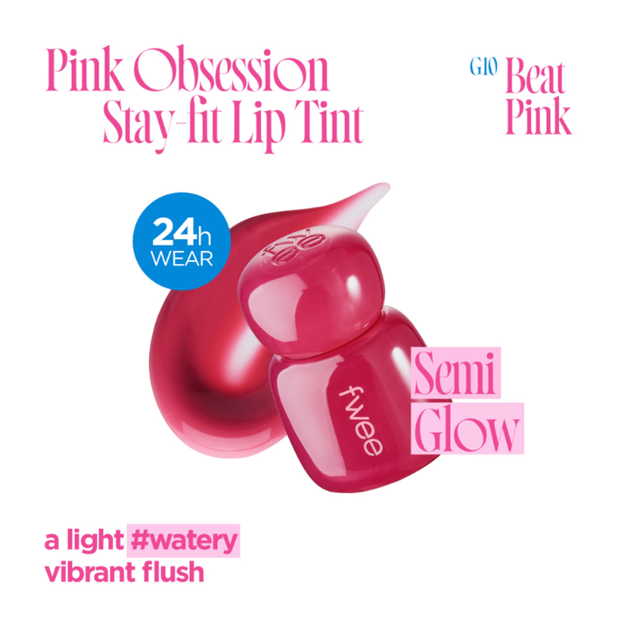 fwee Pink Obsession Stay-Fit Lip Tint - G10 Beat Pink