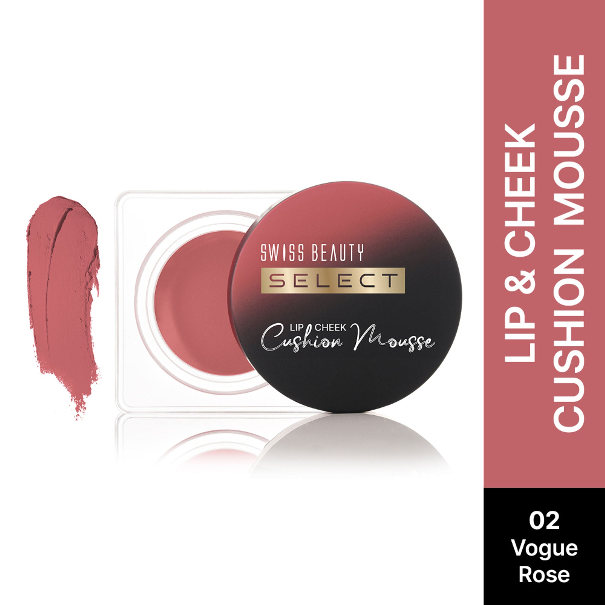 Swiss Beauty Select Lip And Cheek Cushion Mousse With Vitamin E - 2 Vogue Rose