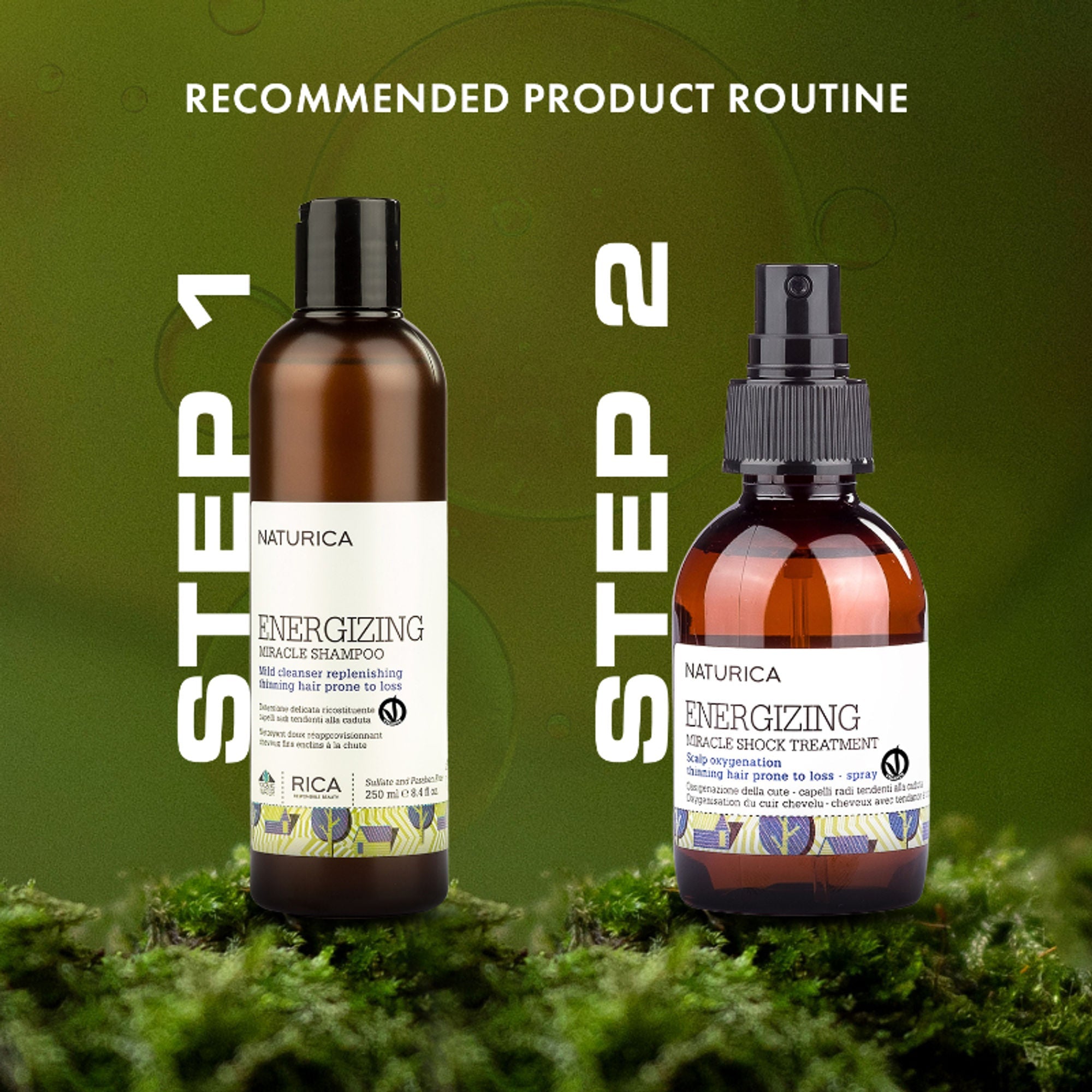 Naturica Energizing Miracle Treatment for Thin Hair, Reduce Fiber Loss with Caper & Ginseng Extract
