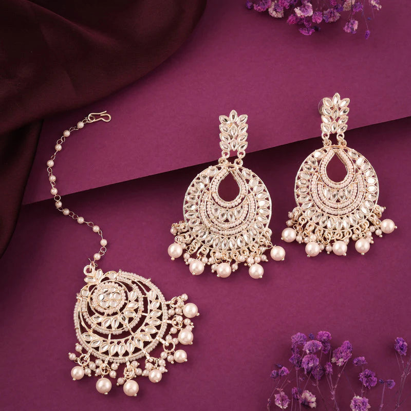 Tehzeeb Creation Pack of 1 Gold Drop & Danglers Earring for Women & Girls Diamond, Pearl Brass Drops & Danglers THZ128