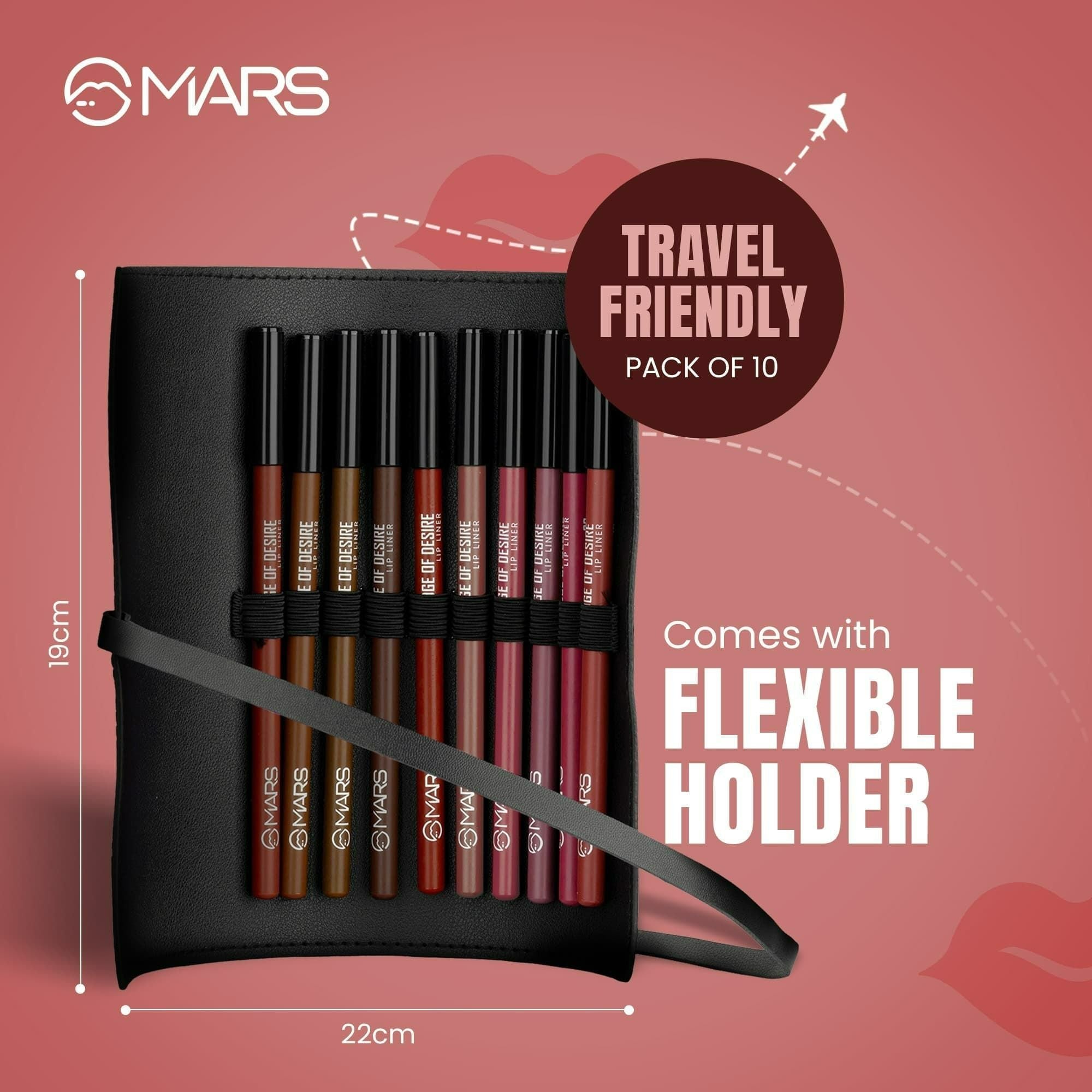 MARS Cosmetics Edge of Desire Lip Liner With Holder - Set A