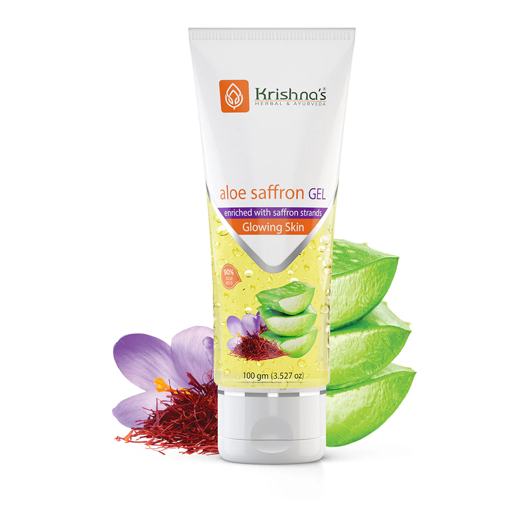 Krishna's Herbal & Ayurveda Aloe Vera Saffron Gel (100 gm)