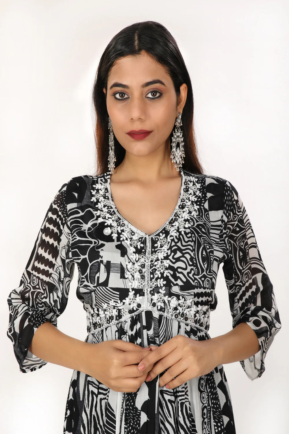 Suvehsa Alia Cut Suit With Dupatta - A Line