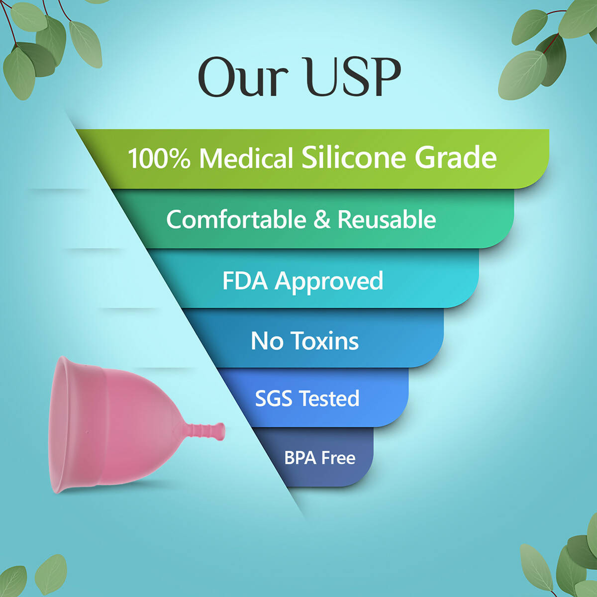 Floren Reusable Menstrual Cup with Intimate Oil for Women