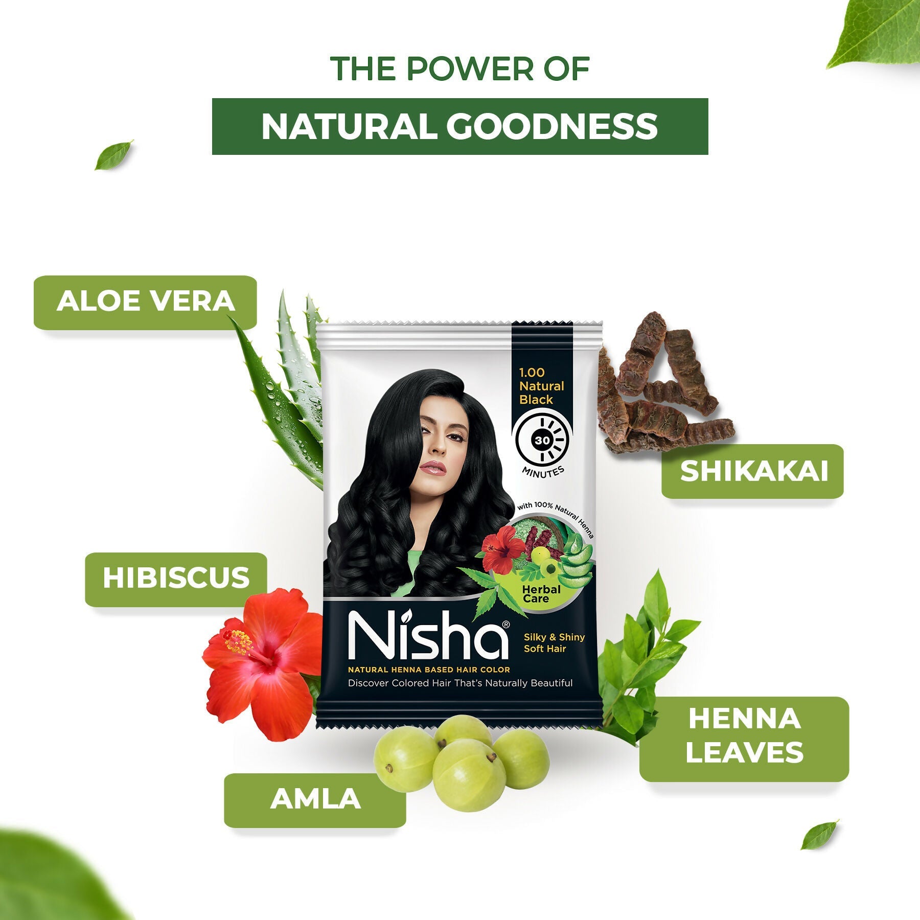Nisha Henna Based Hair Colour For Women & Men Natural Black
